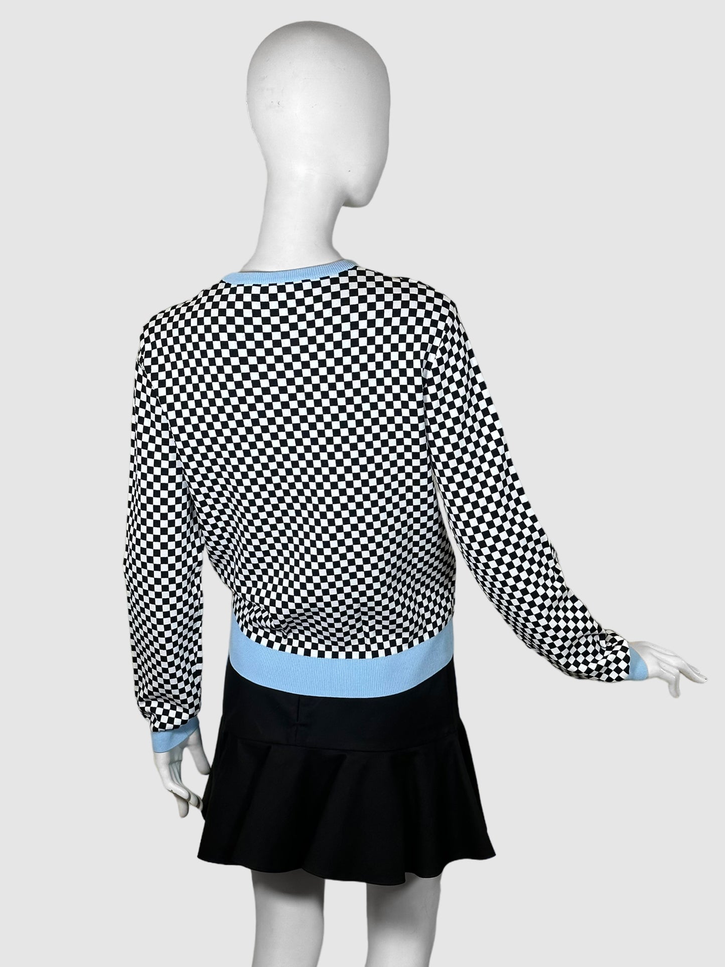 Love Moschino Checkered Zip-Up Cardigan - Size M