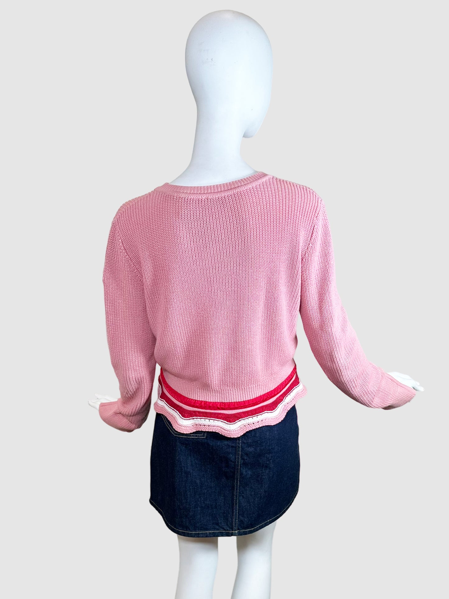 Scalloped Cotton Sweater - Size S/M