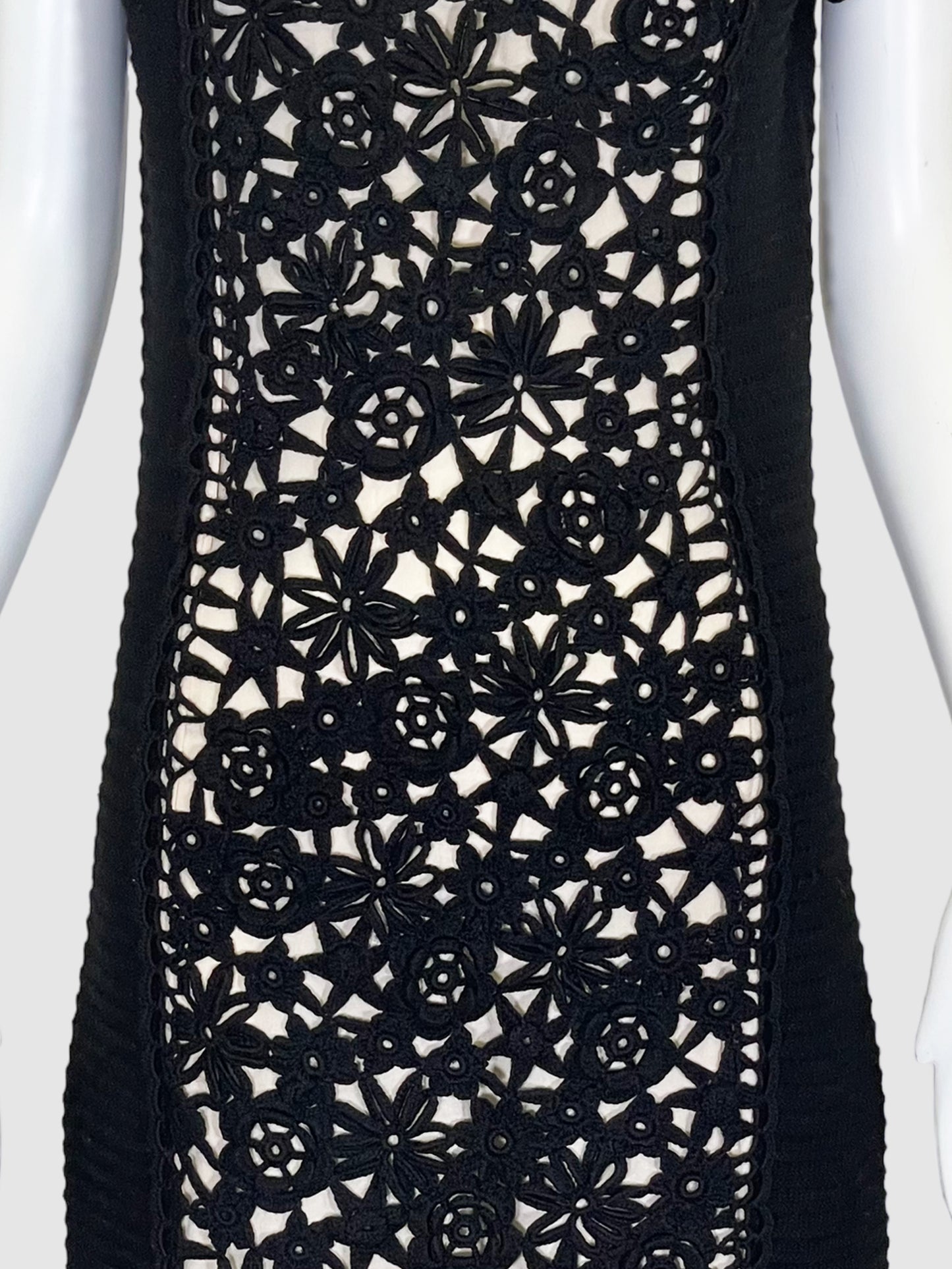 Moschino Short-Sleeve Crochet Dress - Size 14