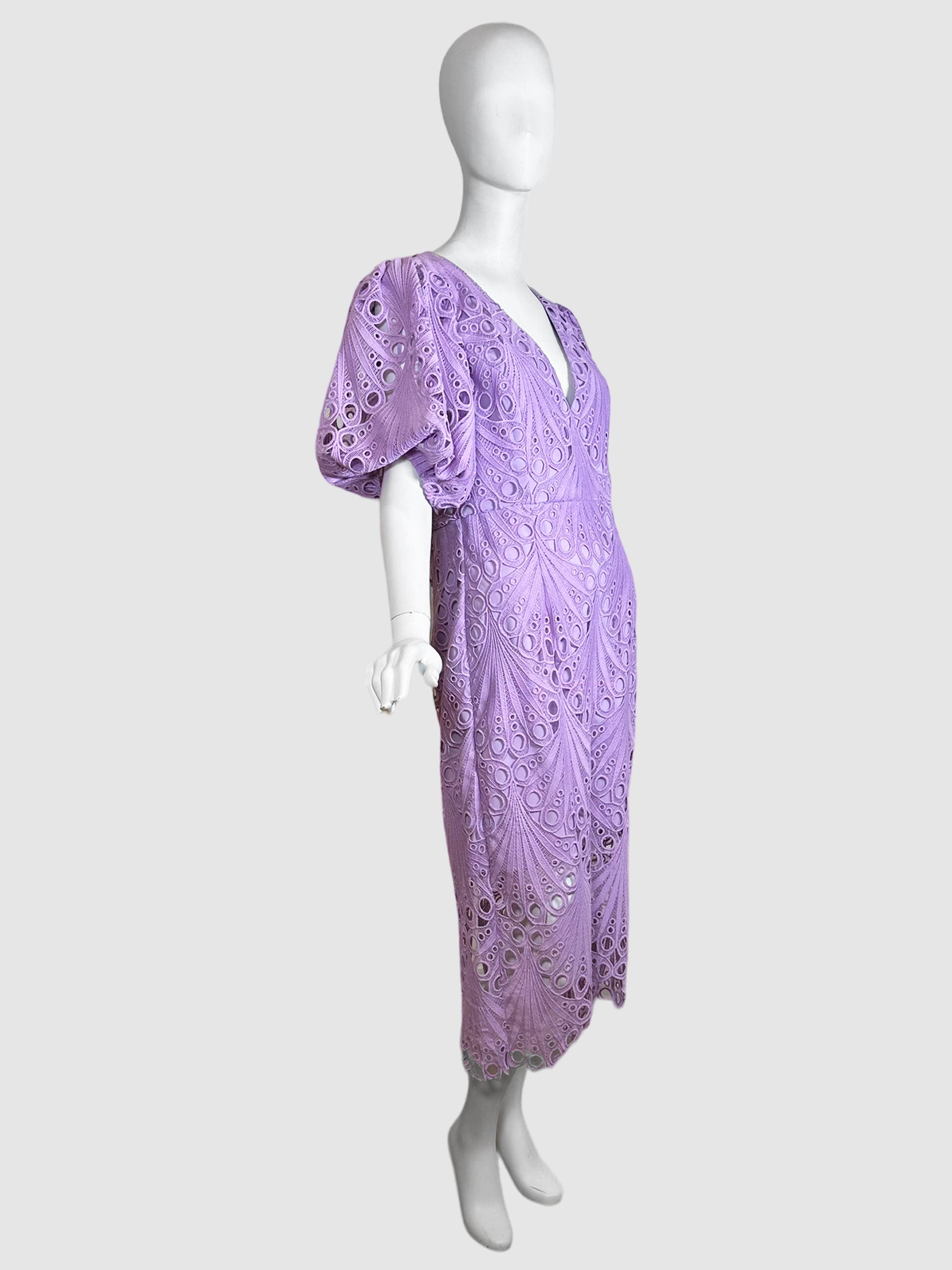 Lace Puff-Sleeve Dress - Size 10