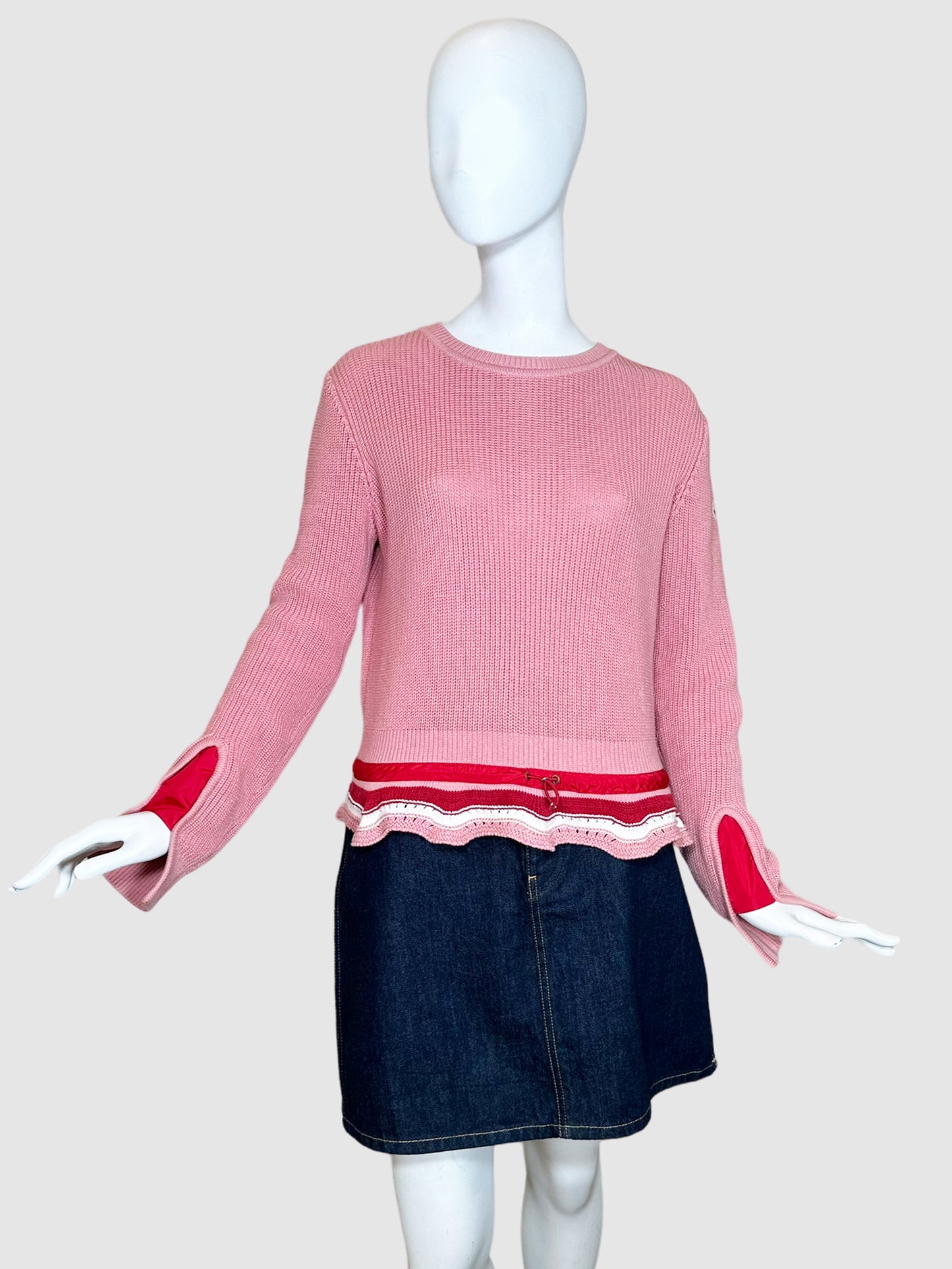 Scalloped Cotton Sweater - Size S/M