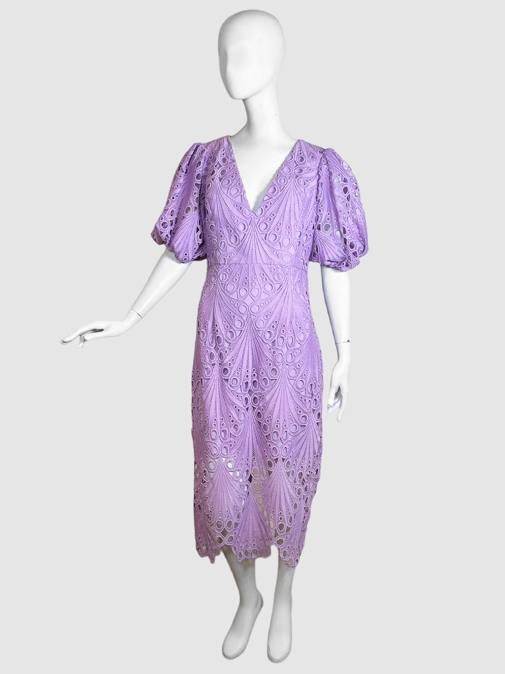 Lace Puff-Sleeve Dress - Size 10
