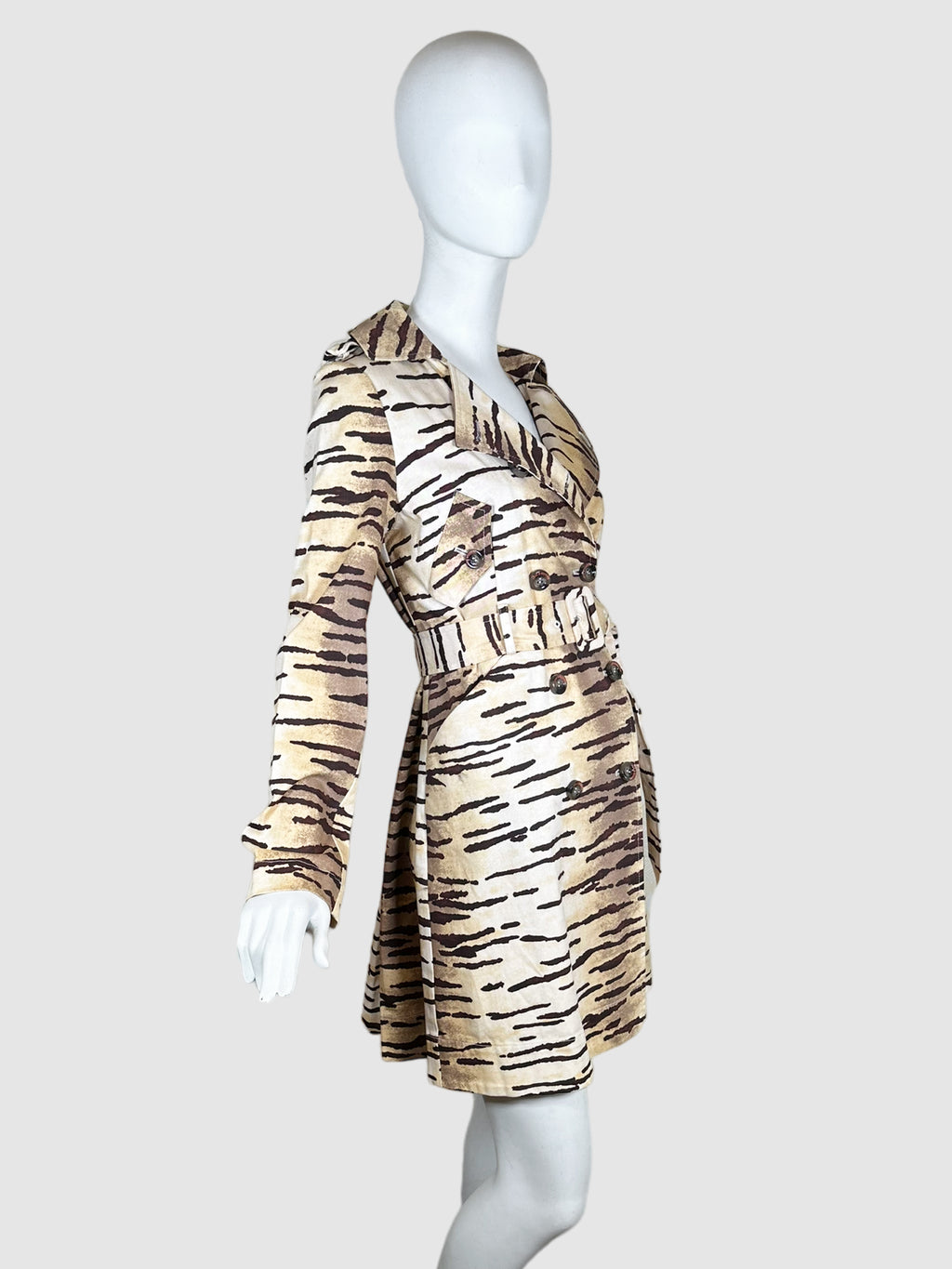 Love Moschino Animal Print Trench Coat - Size 4