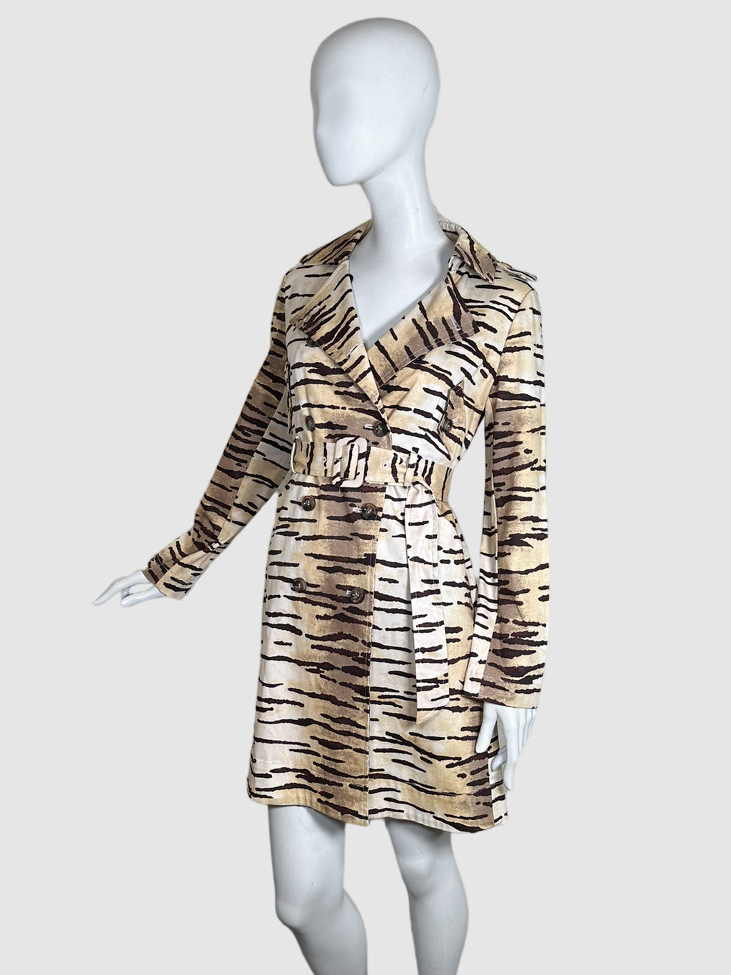 Love Moschino Animal Print Trench Coat - Size 4