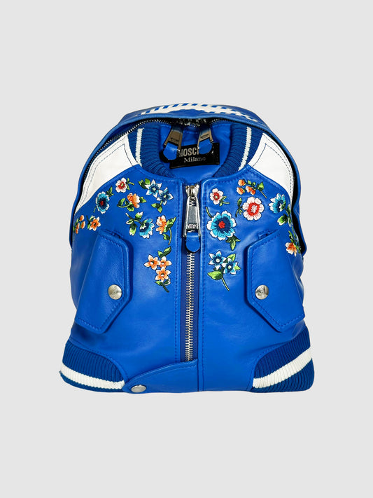Moschino Embroidered Bomber Jacket Backpack