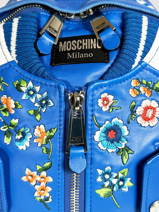 Moschino Embroidered Bomber Jacket Backpack
