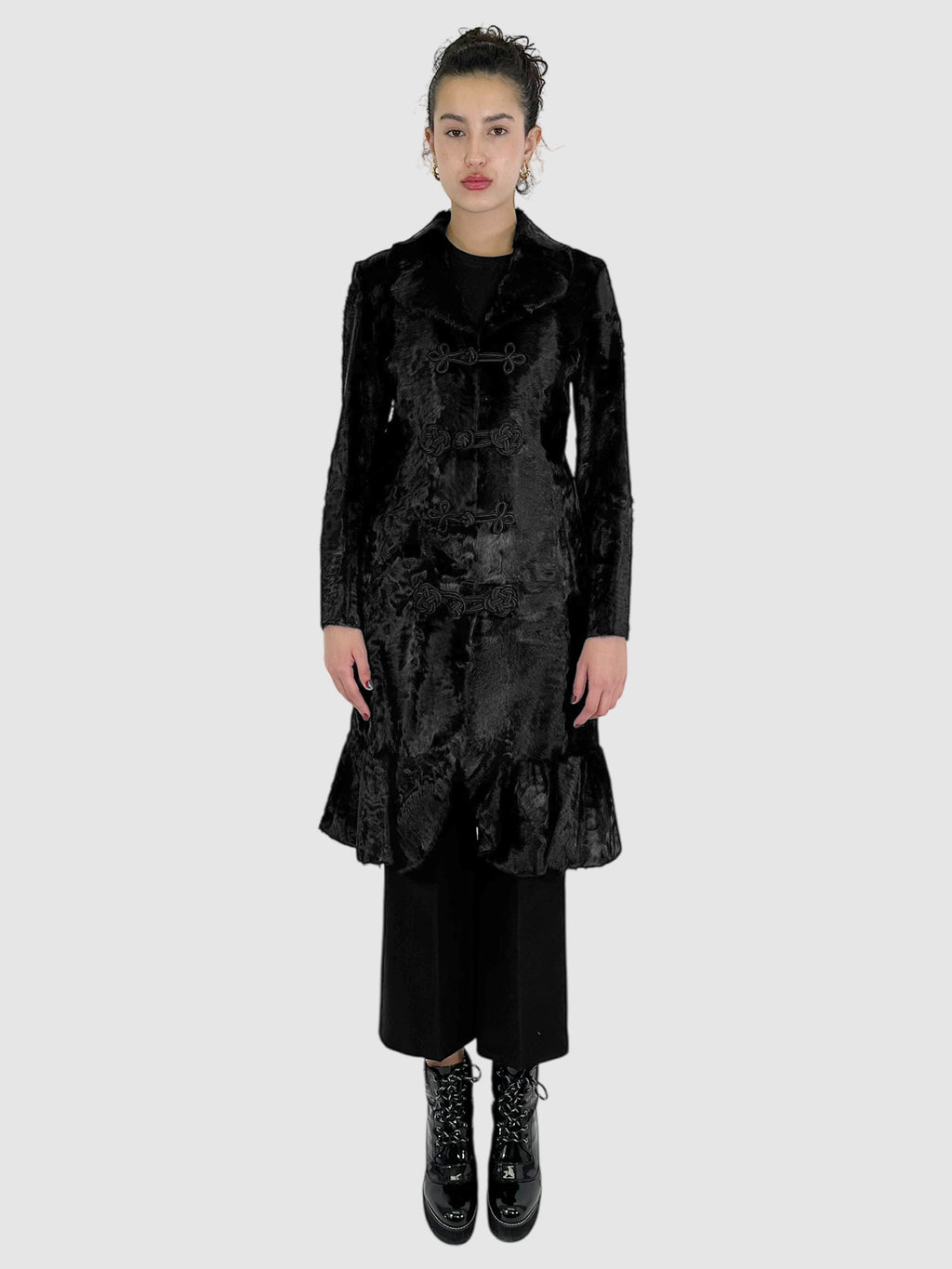 Goat Skin Toggle Button Jacket - Size 8