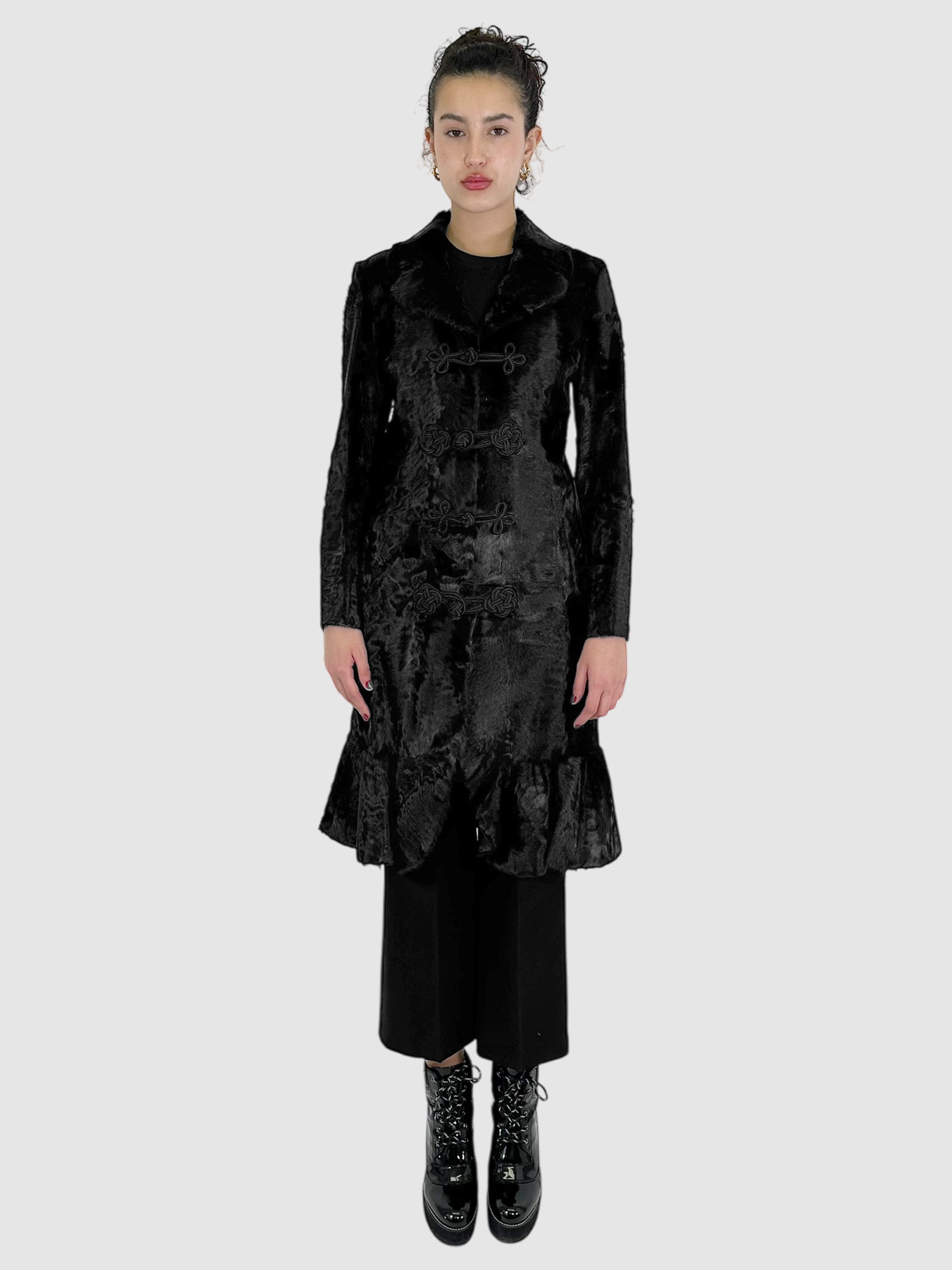 Goat Skin Toggle Button Jacket - Size 8