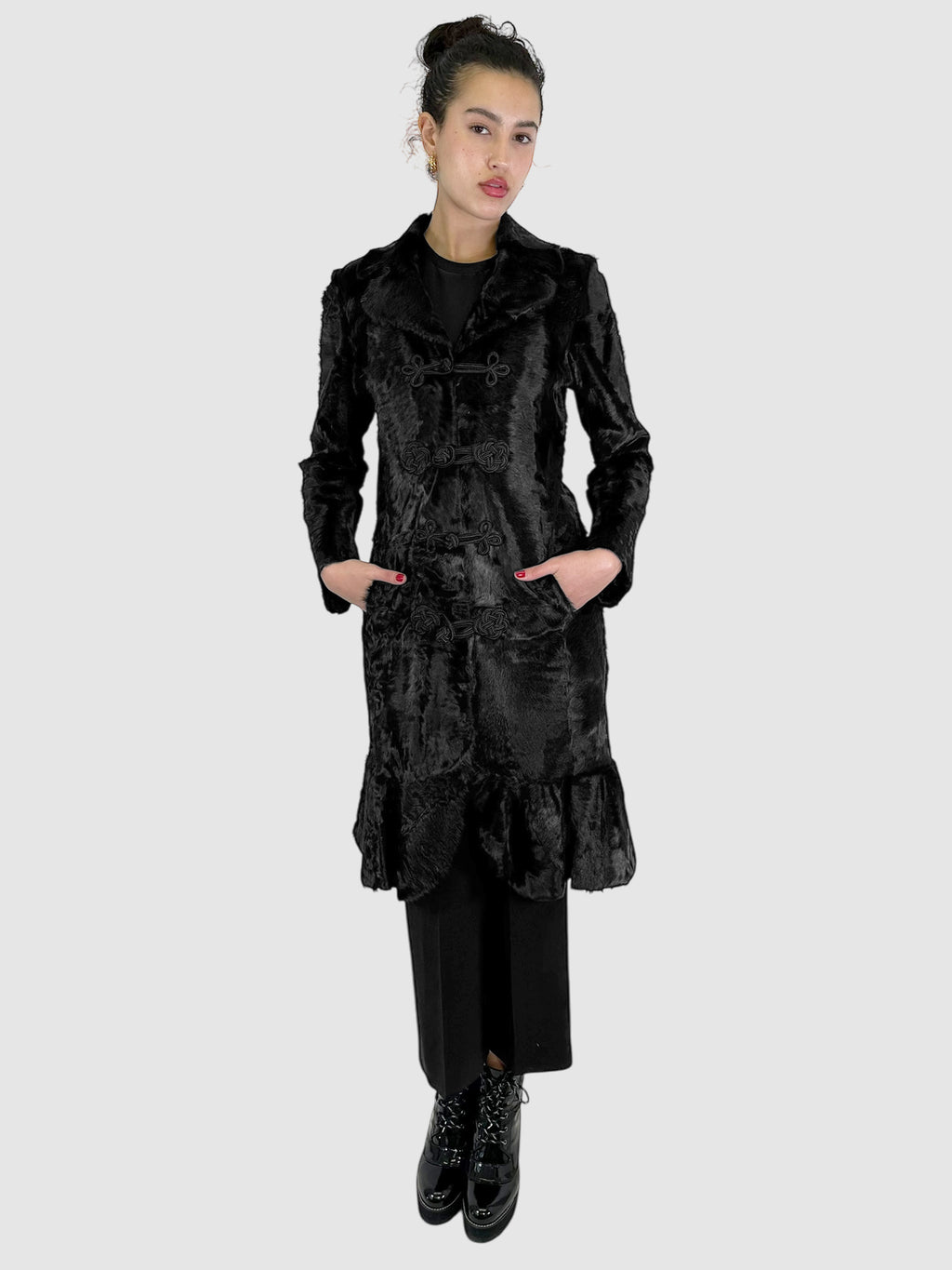 Goat Skin Toggle Button Jacket - Size 8