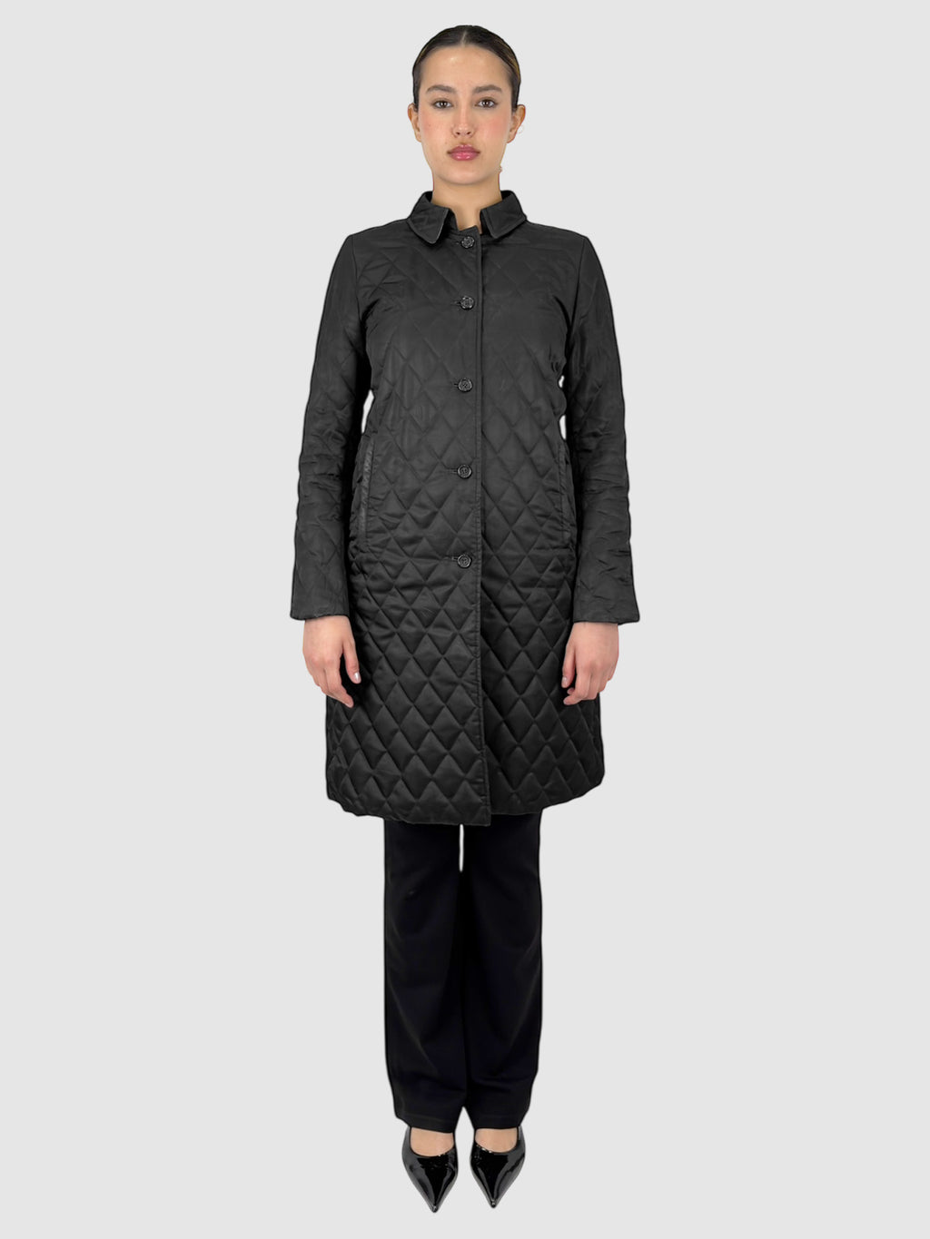 Quilted Single-Breasted Coat