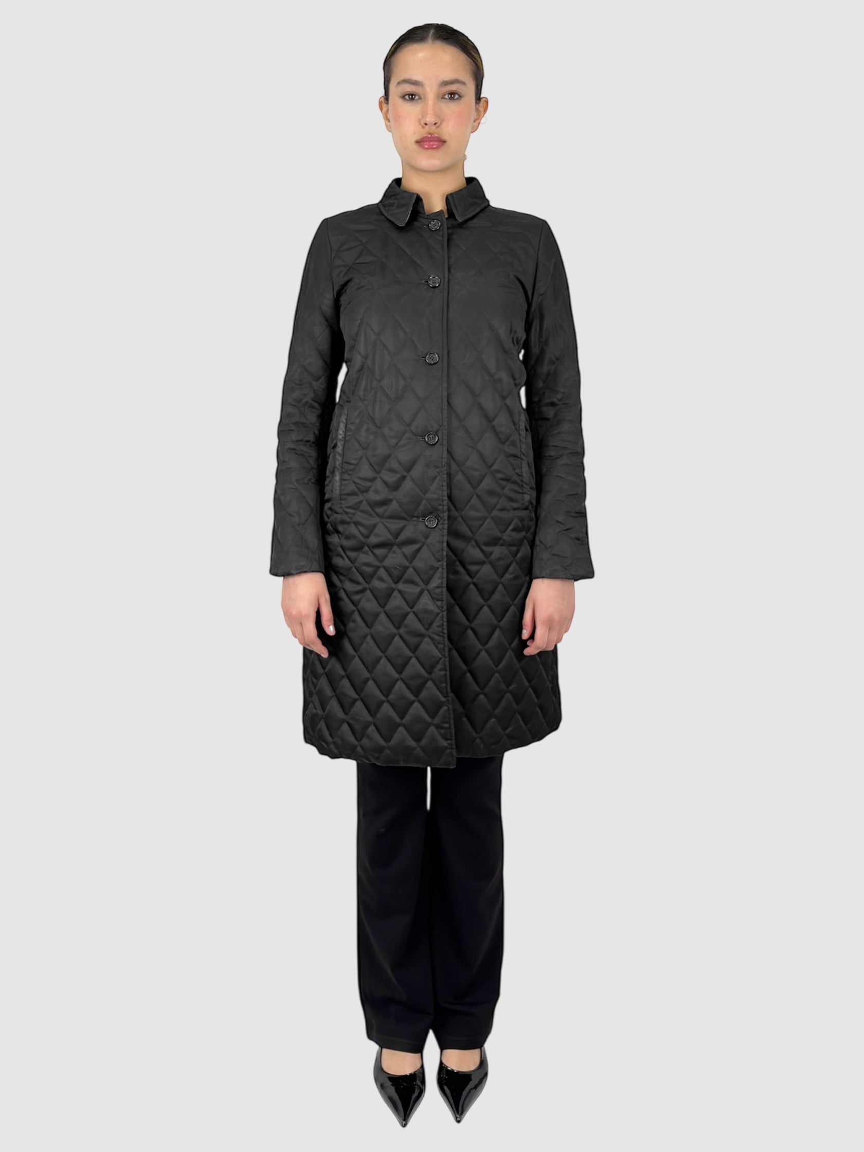 Quilted Single-Breasted Coat