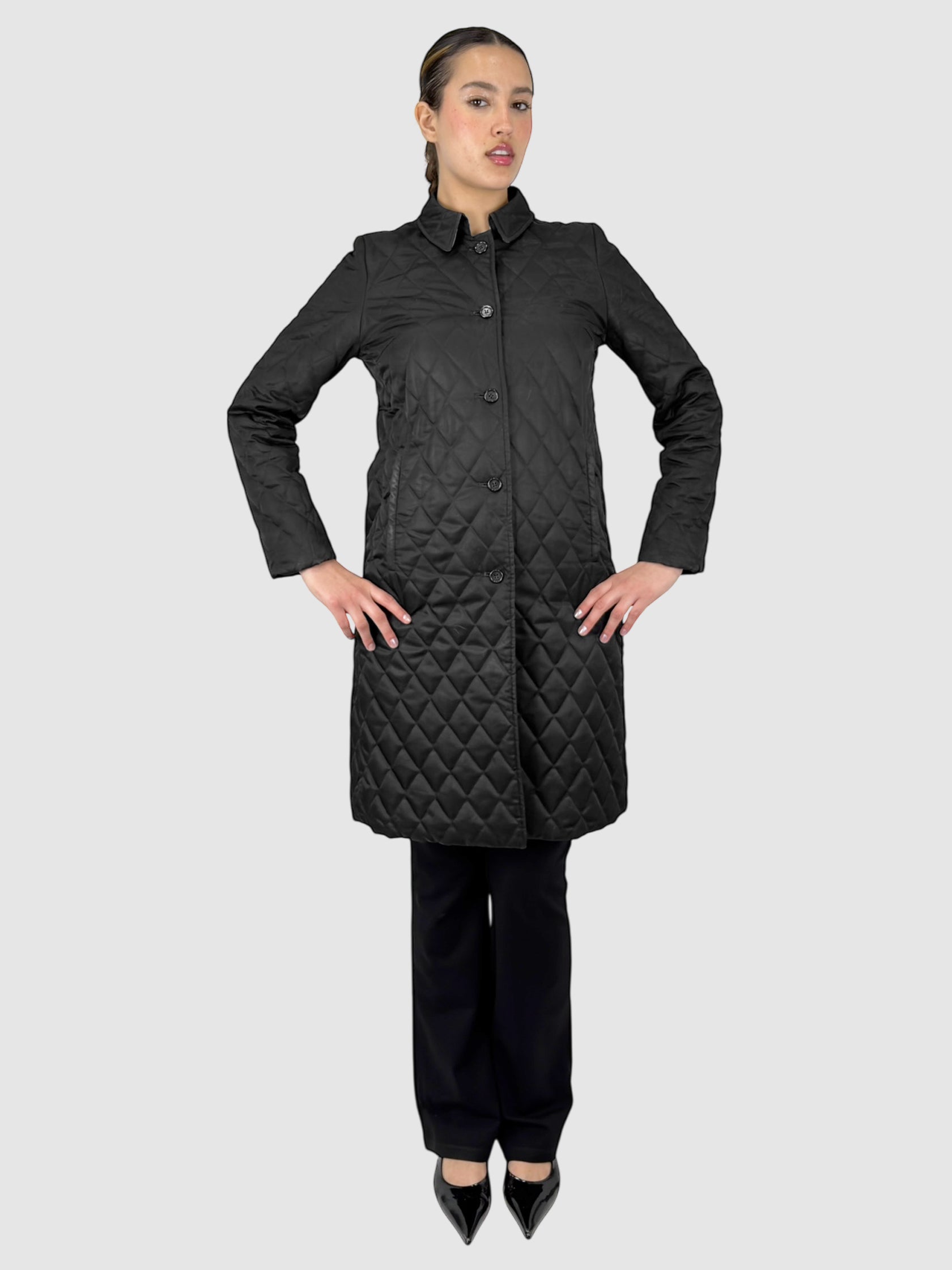 Quilted Single-Breasted Coat