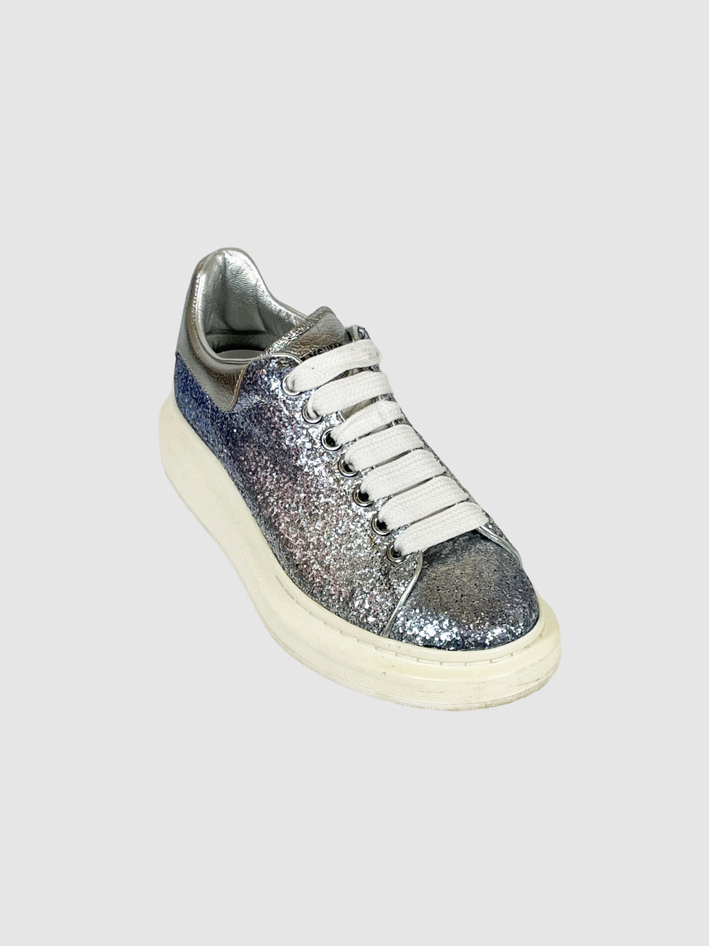 Alexander McQueen Ombre Glittered Leather Low Top Sneakers - Size 37