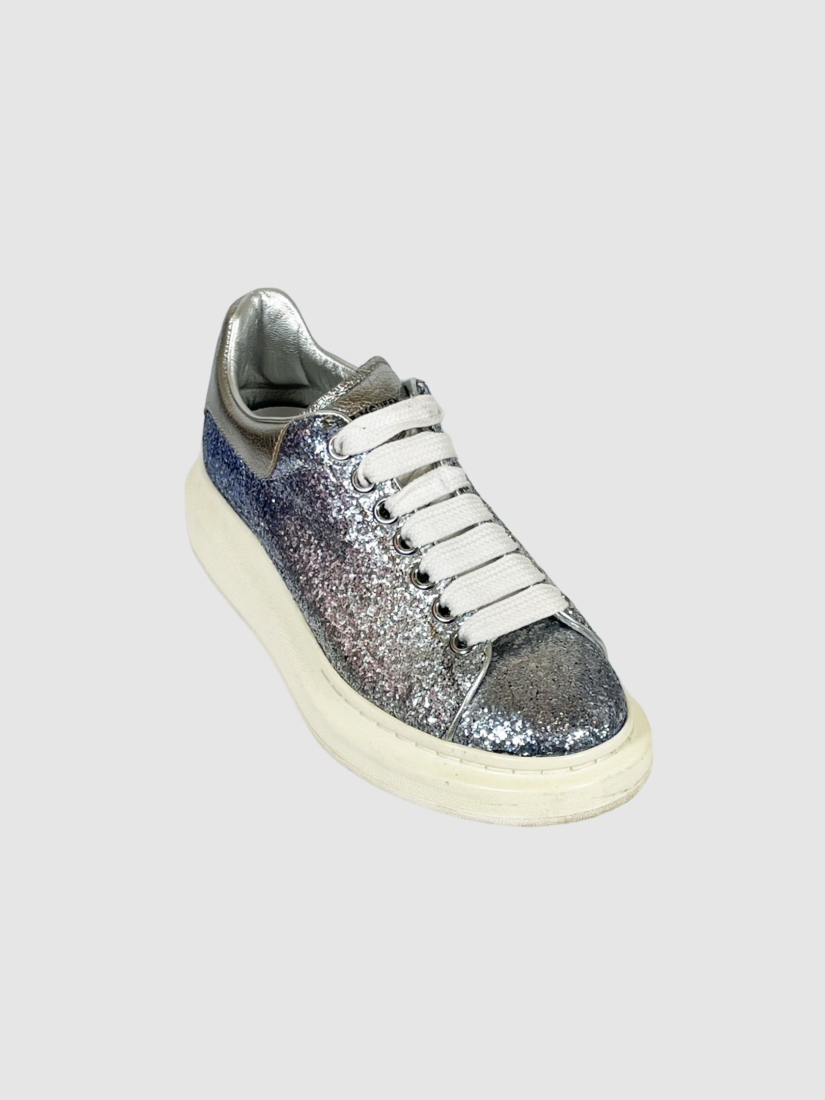 Alexander McQueen Ombre Glittered Leather Low Top Sneakers - Size 37