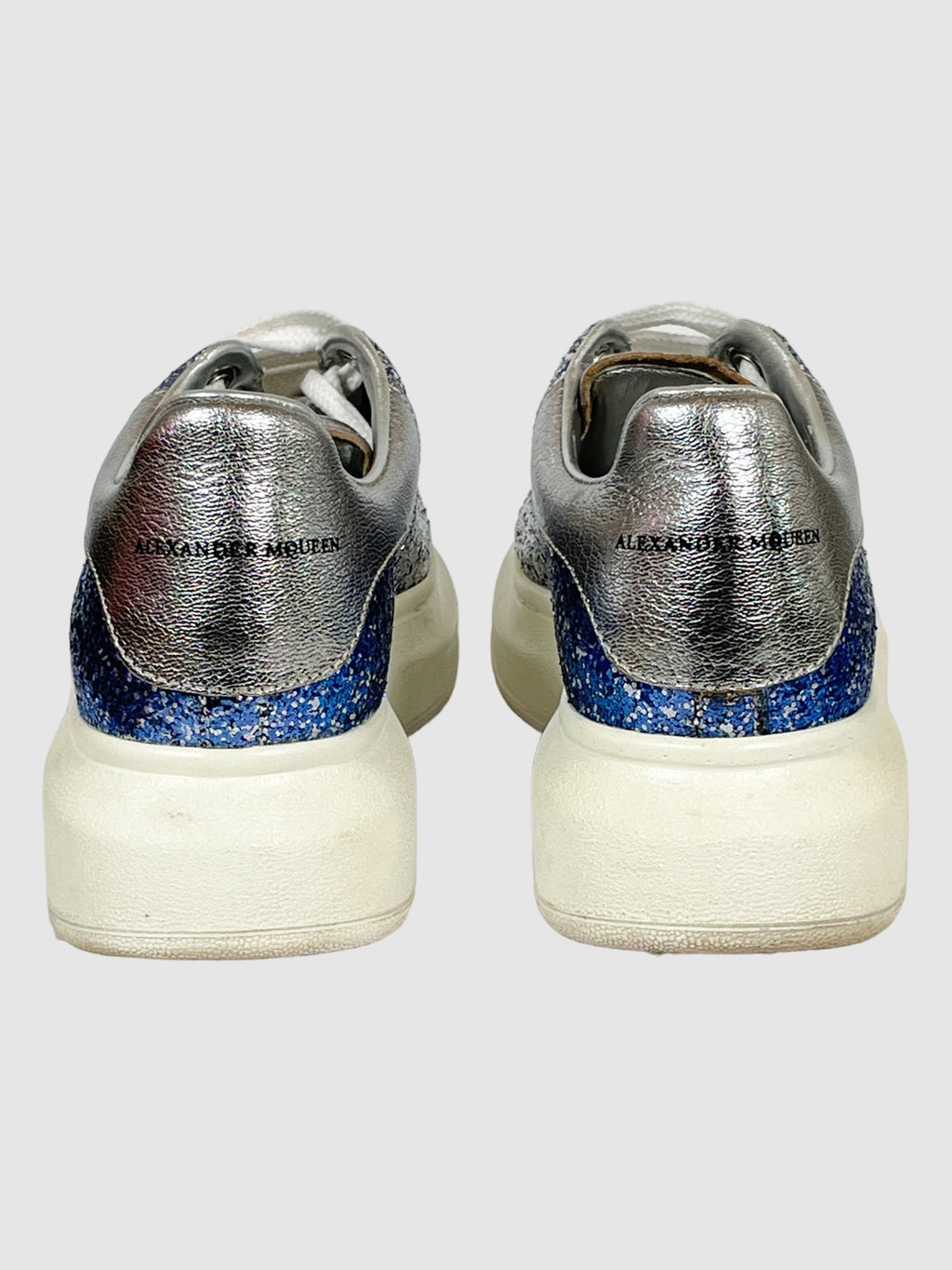 Alexander McQueen Ombre Glittered Leather Low Top Sneakers - Size 37
