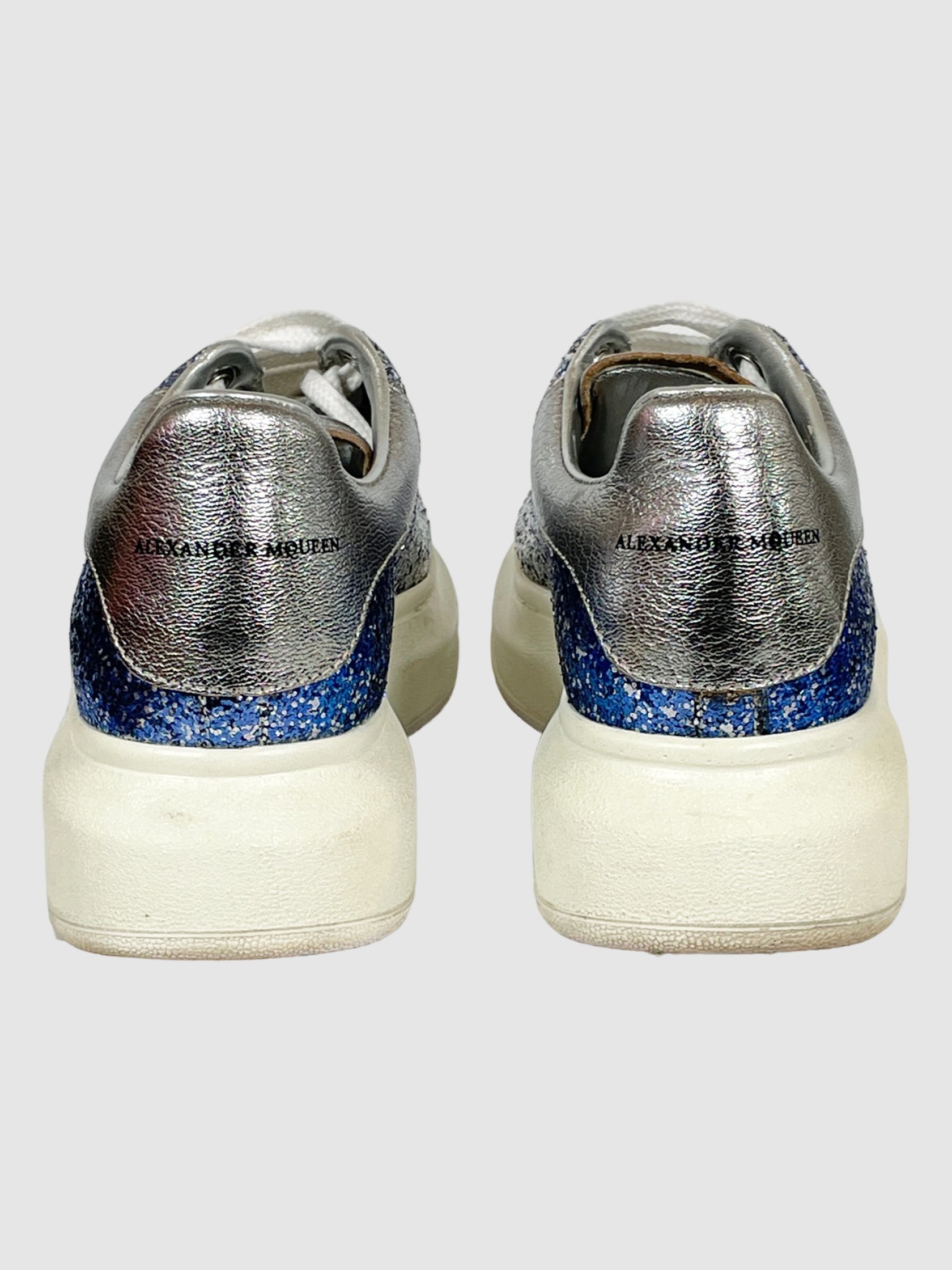 Alexander McQueen Ombre Glittered Leather Low Top Sneakers - Size 37