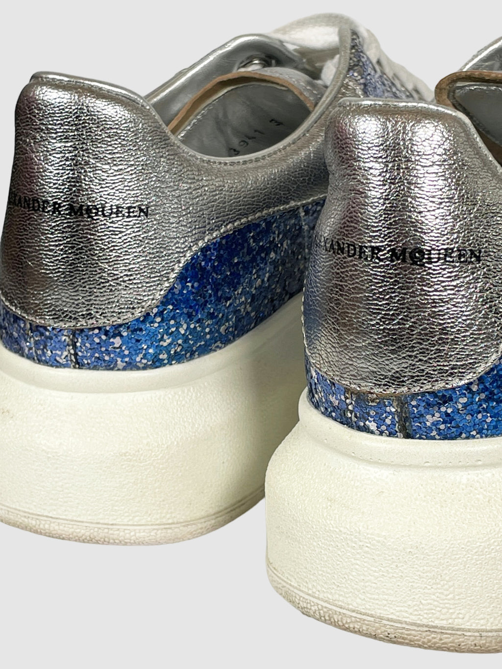 Alexander McQueen Ombre Glittered Leather Low Top Sneakers - Size 37