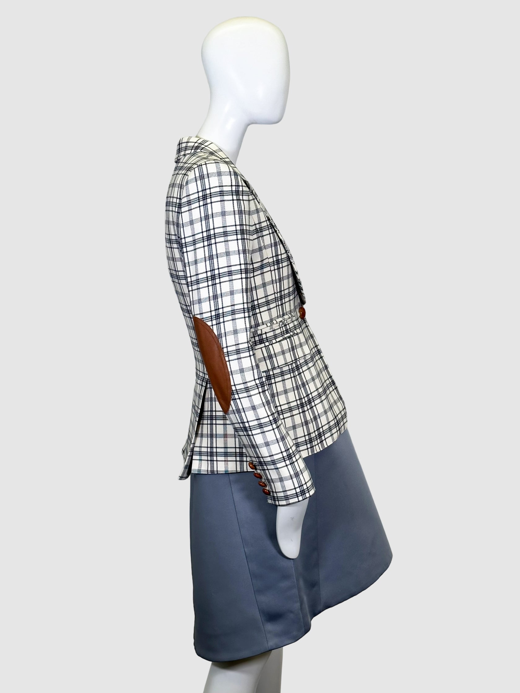 Smythe Plaid Single-breasted Blazer - Size 8