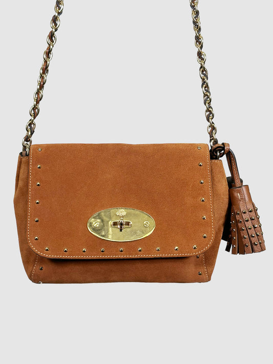 Mulberry Suede Chain Crossbody Bag