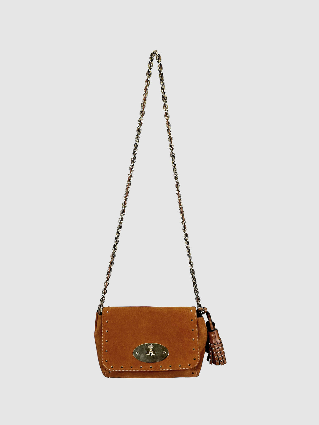 Suede Chain Crossbody Bag