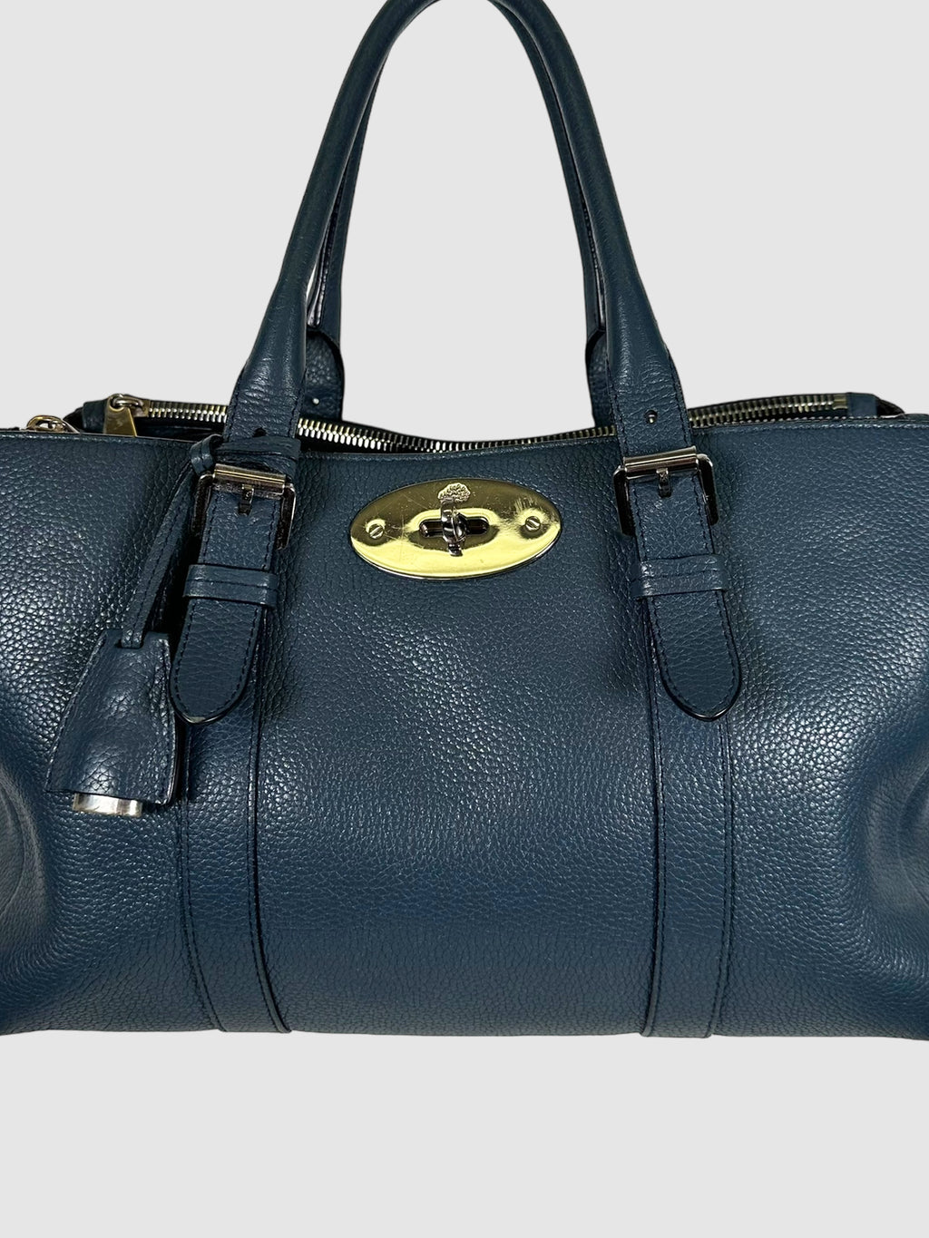 Mulberry Navy Blue Double Zipped Bays Water Bag Consignment Secondhand Designer Luxury Resale Toronto Trendy
