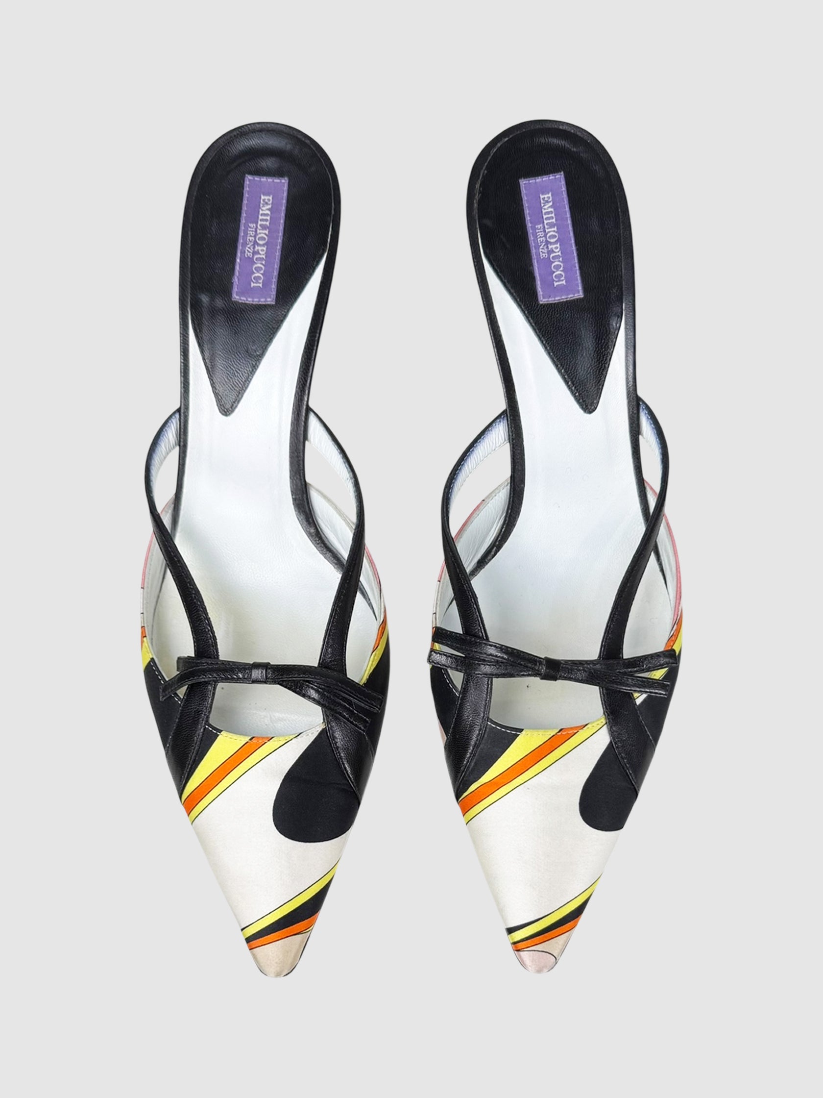 Printed Kitten Heel Mules