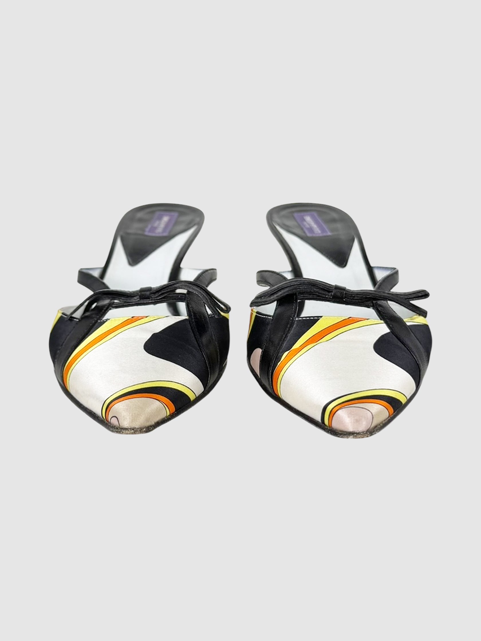 Printed Kitten Heel Mules