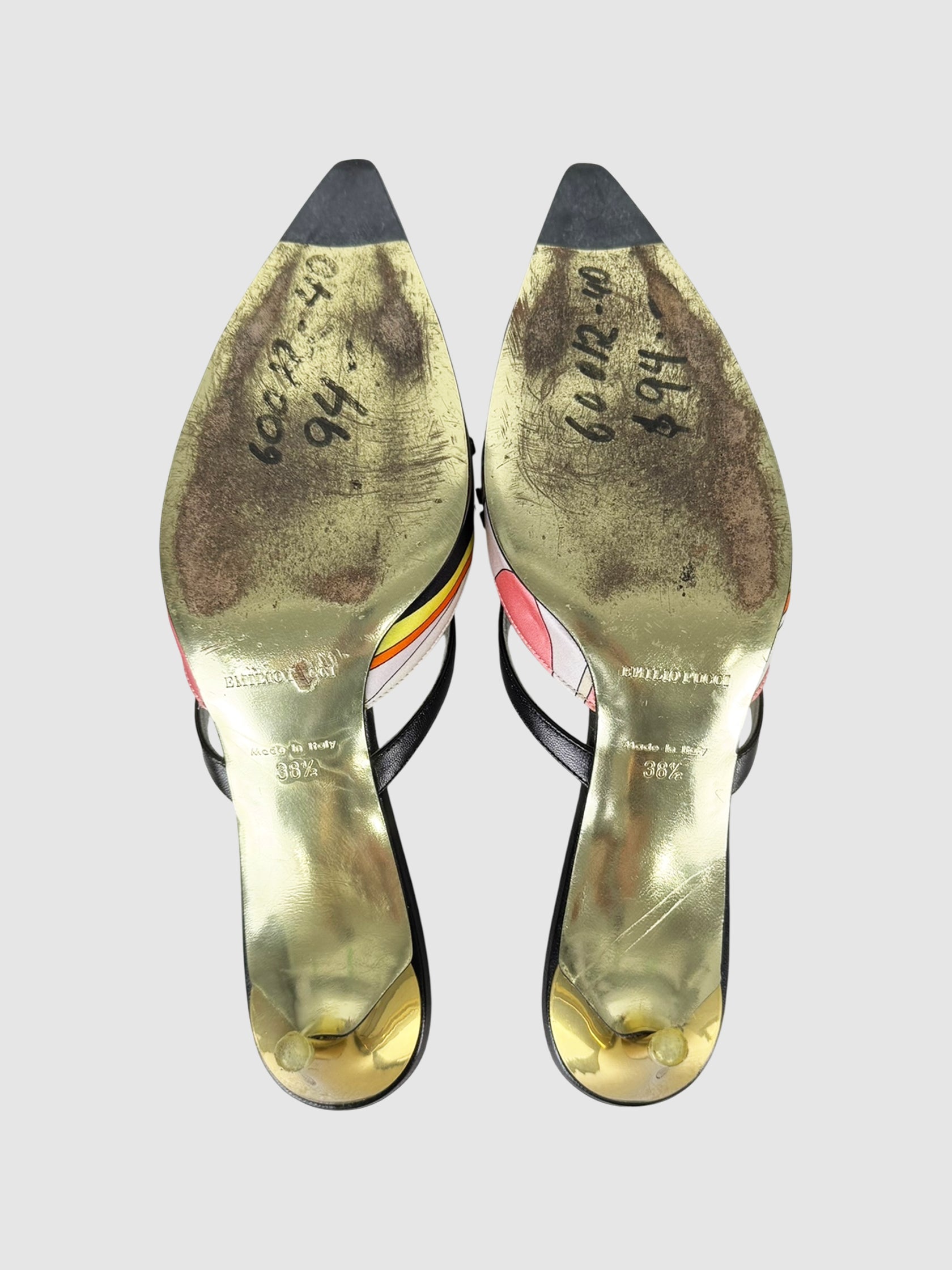 Printed Kitten Heel Mules