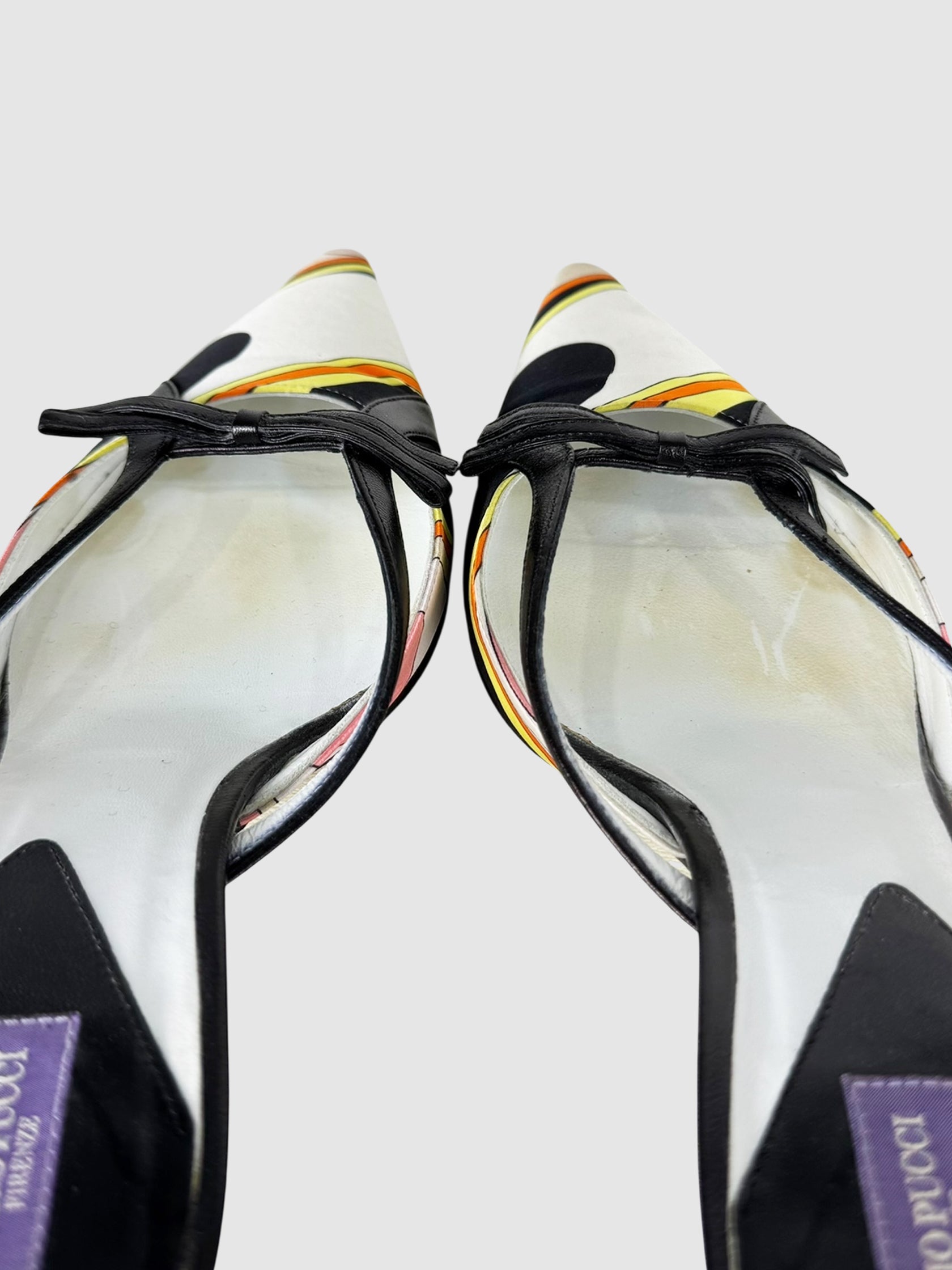 Printed Kitten Heel Mules