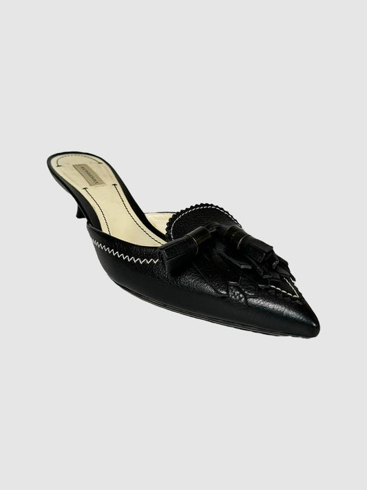 Leather Mules with Tassels - Size 37