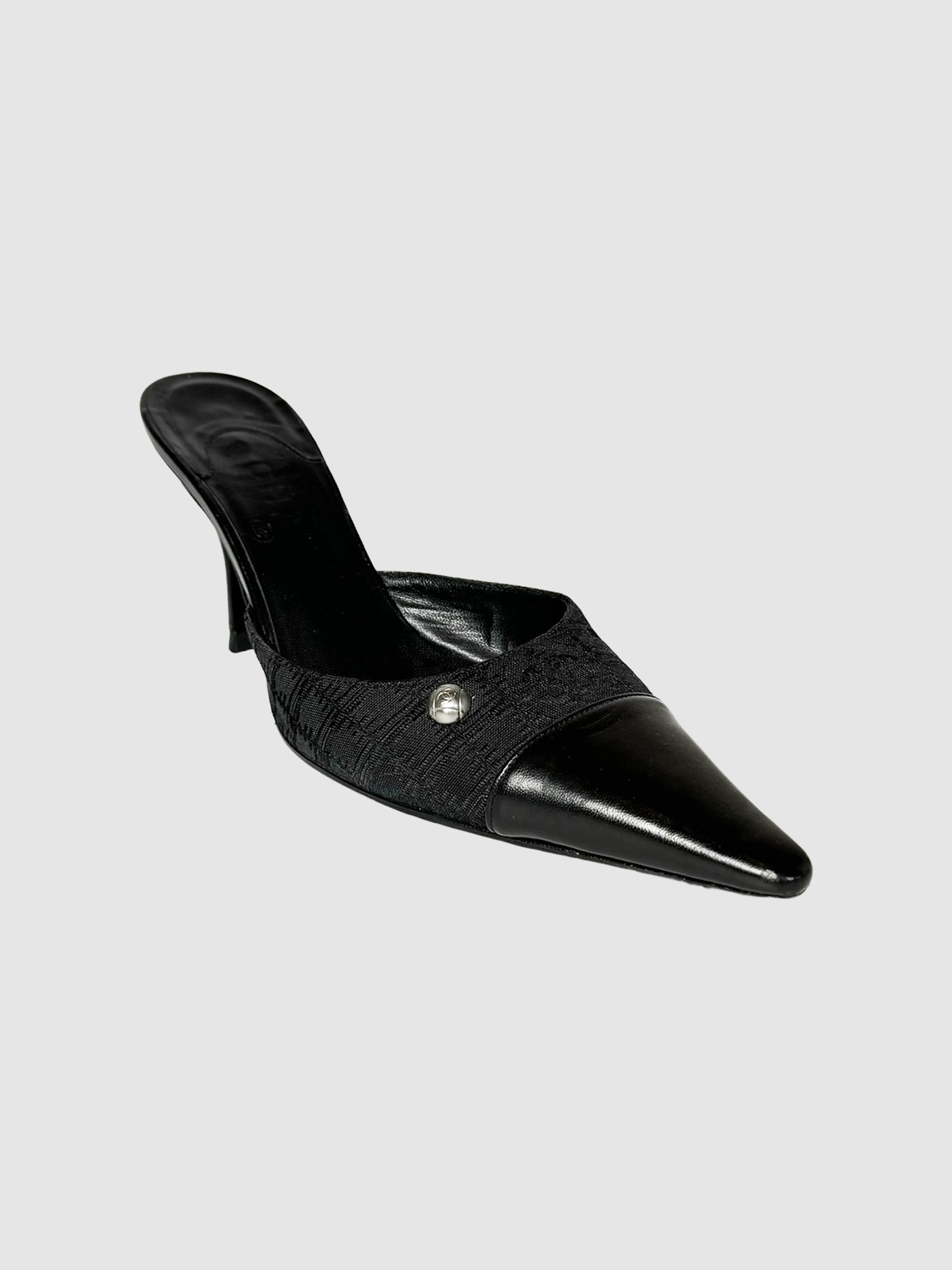 Chanel Travel Line Mule Pumps luxury designer resale secondhand consignment 