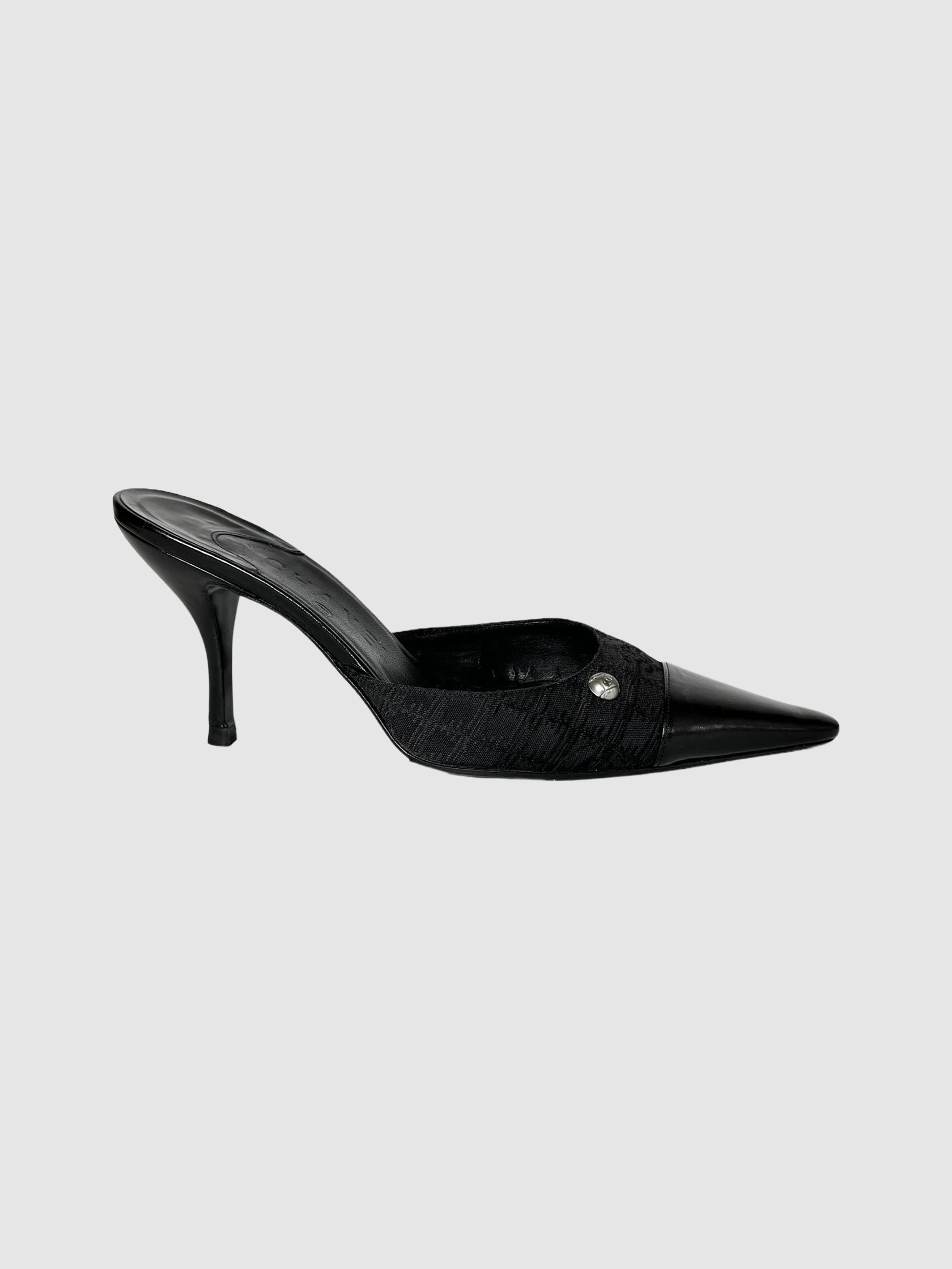 Chanel Travel Line Mule Pumps luxury designer resale secondhand consignment