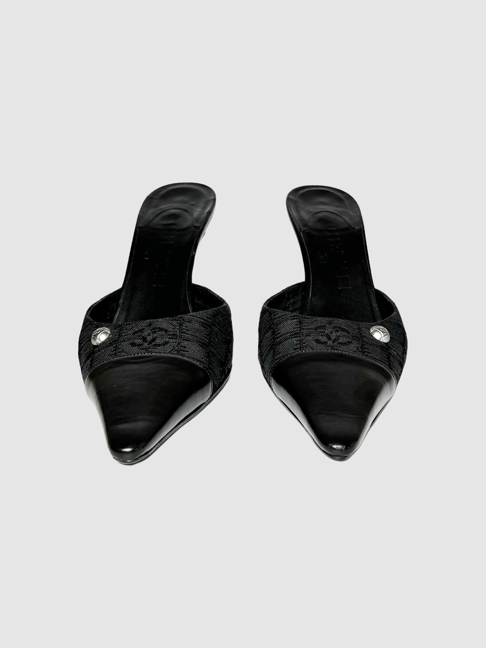 Chanel Travel Line Mule Pumps luxury designer resale secondhand consignment