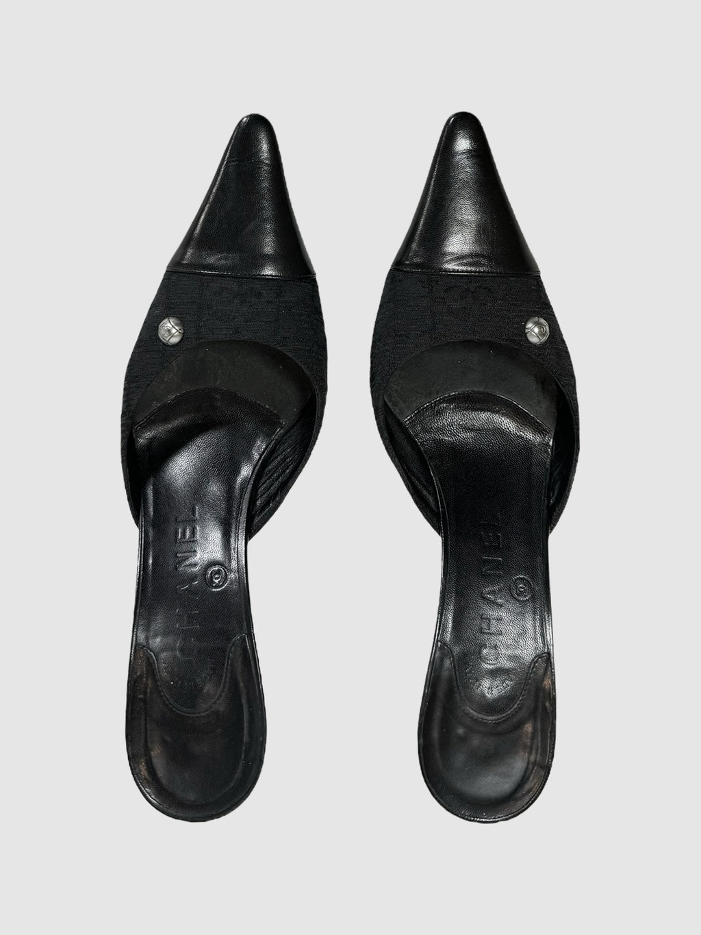 Chanel Travel Line Mule Pumps luxury designer resale secondhand consignment