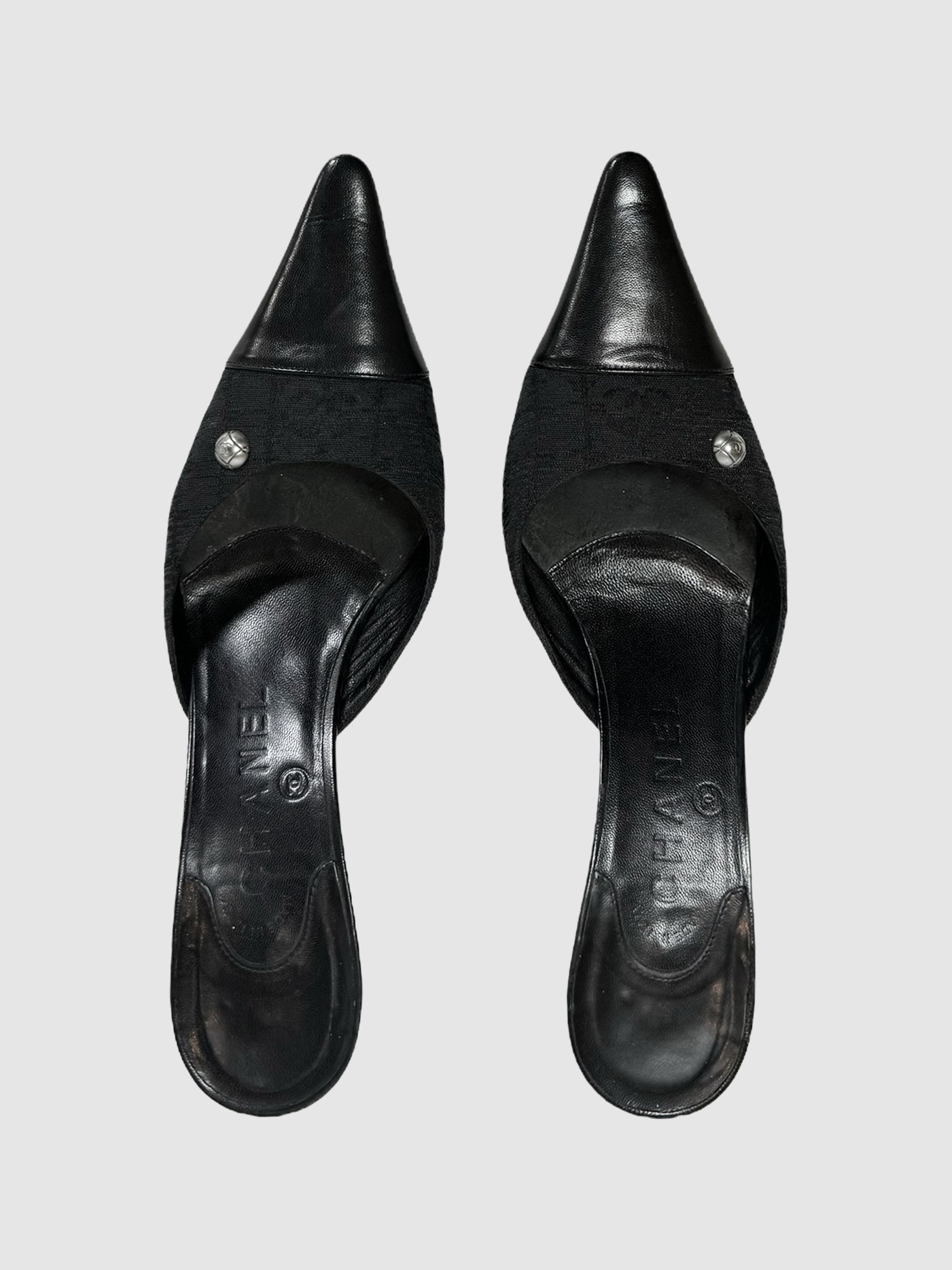 Chanel Travel Line Mule Pumps luxury designer resale secondhand consignment