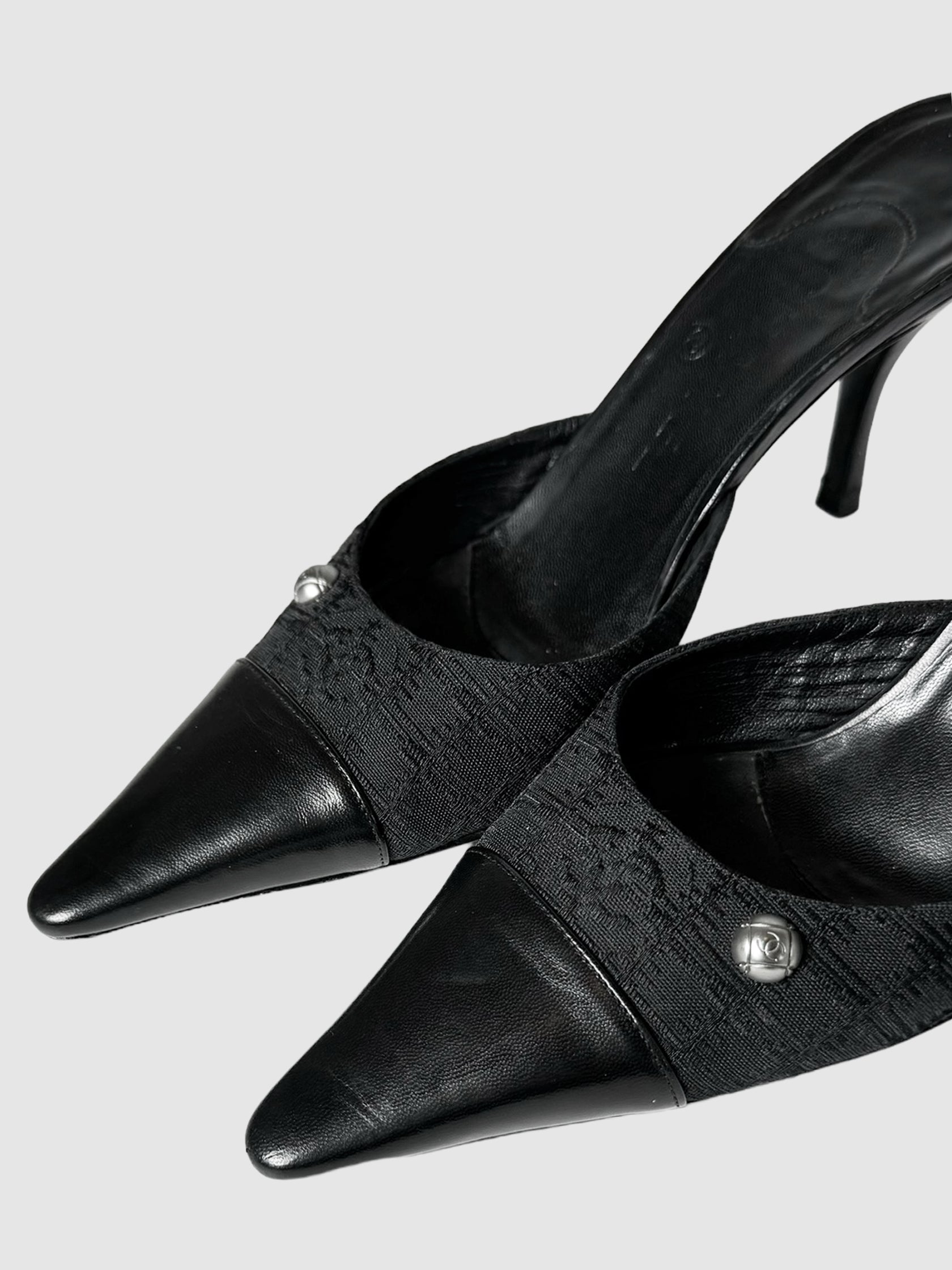 Chanel Travel Line Mule Pumps luxury designer resale secondhand consignment