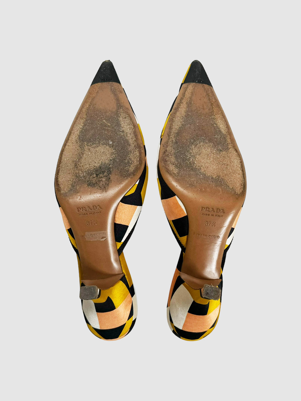 Satin Colourblock Pattern Mules - Size 37.5