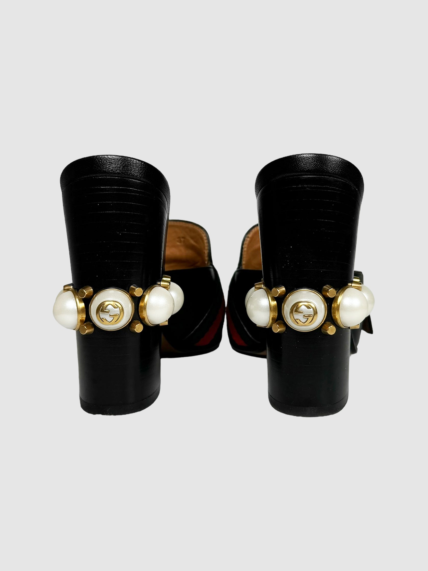 Peyton Pearl Thick Heel Mules - Size 37