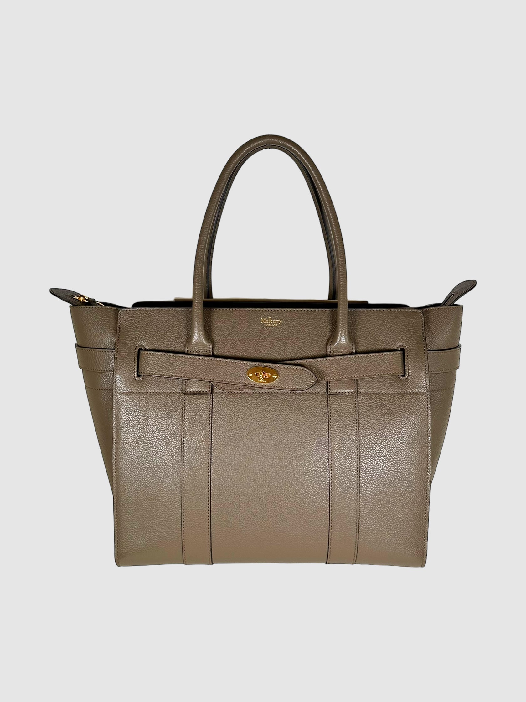 Mulberry Beige Leather Zipped Bayswater Tote Bag Consignment Secondhand Designer Luxury Resale Toronto Trendy