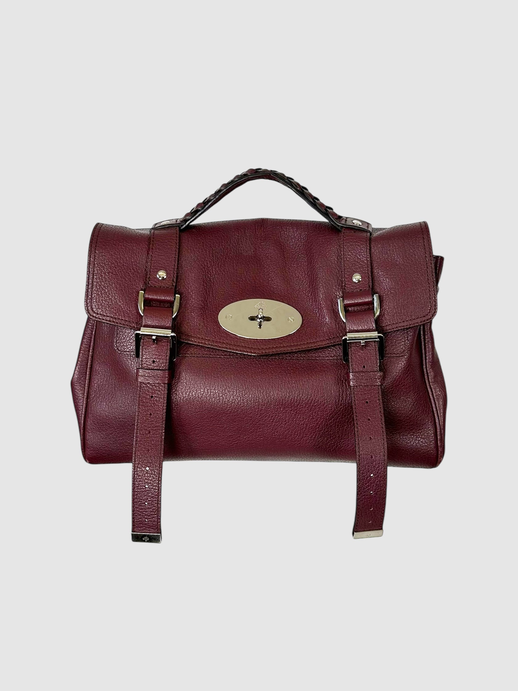 Mulberry Burgundy Leather Alexa Top Handle Satchel Luxury Designer Resale Consignment Toronto