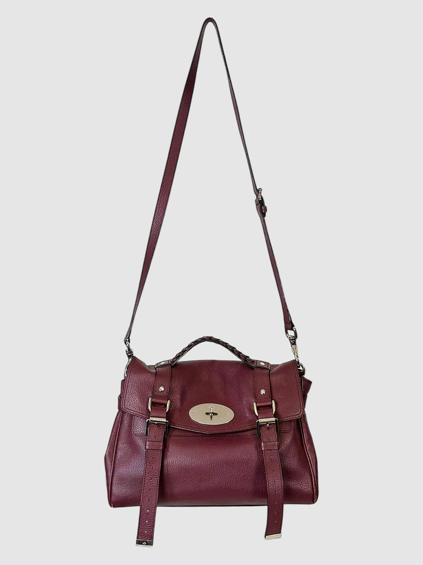 Mulberry Burgundy Leather Alexa Top Handle Satchel Luxury Designer Resale Consignment Toronto