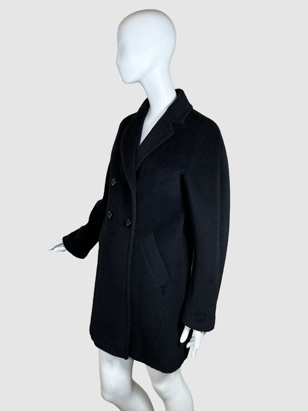 Double-Breasted Wool Coat - Size 42