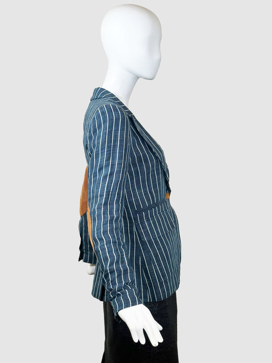 Smythe Striped Linen Blazer - Size 4