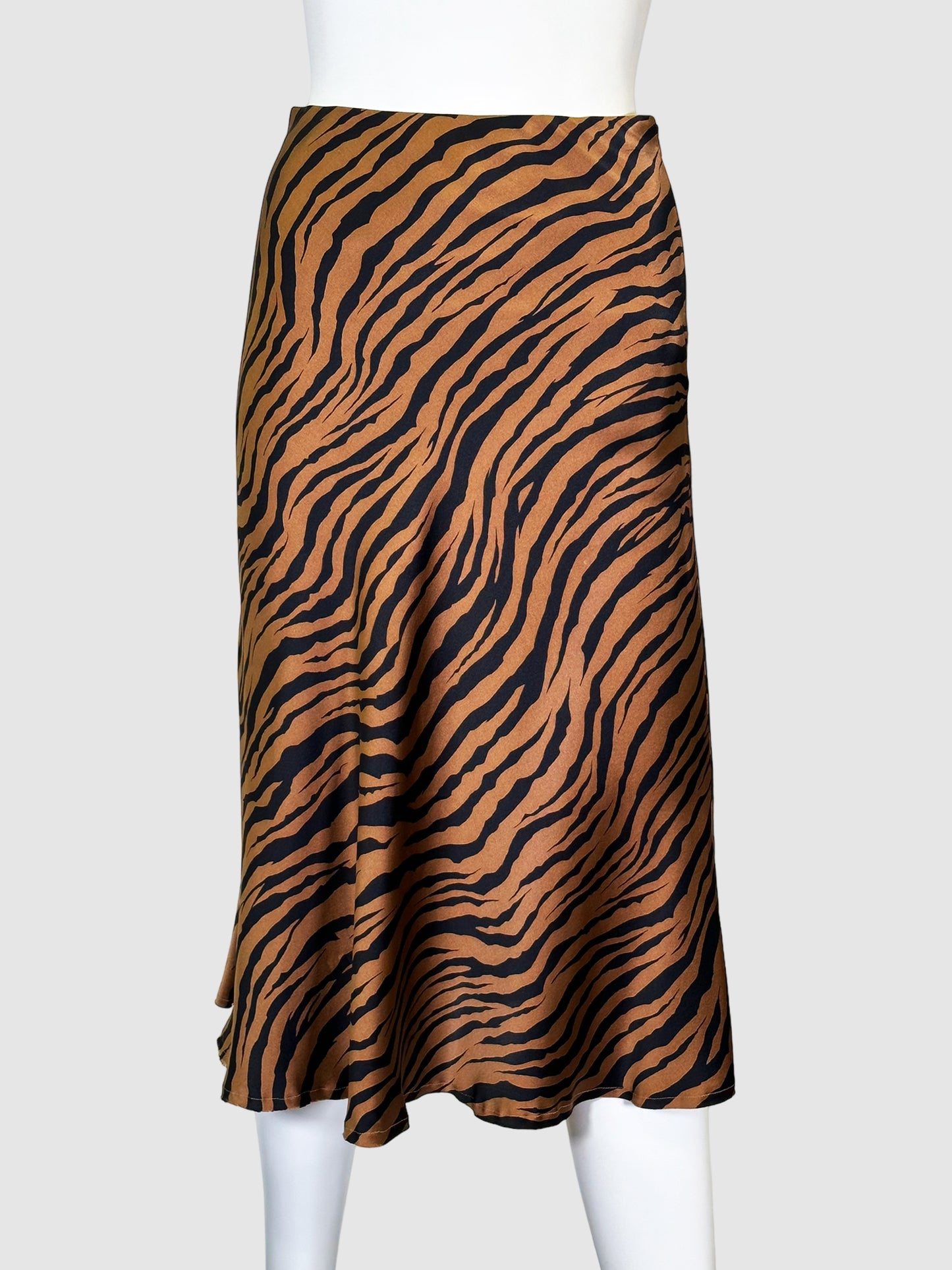 Nili Lotan Animal Print Satin Midi Skirt - Size 0