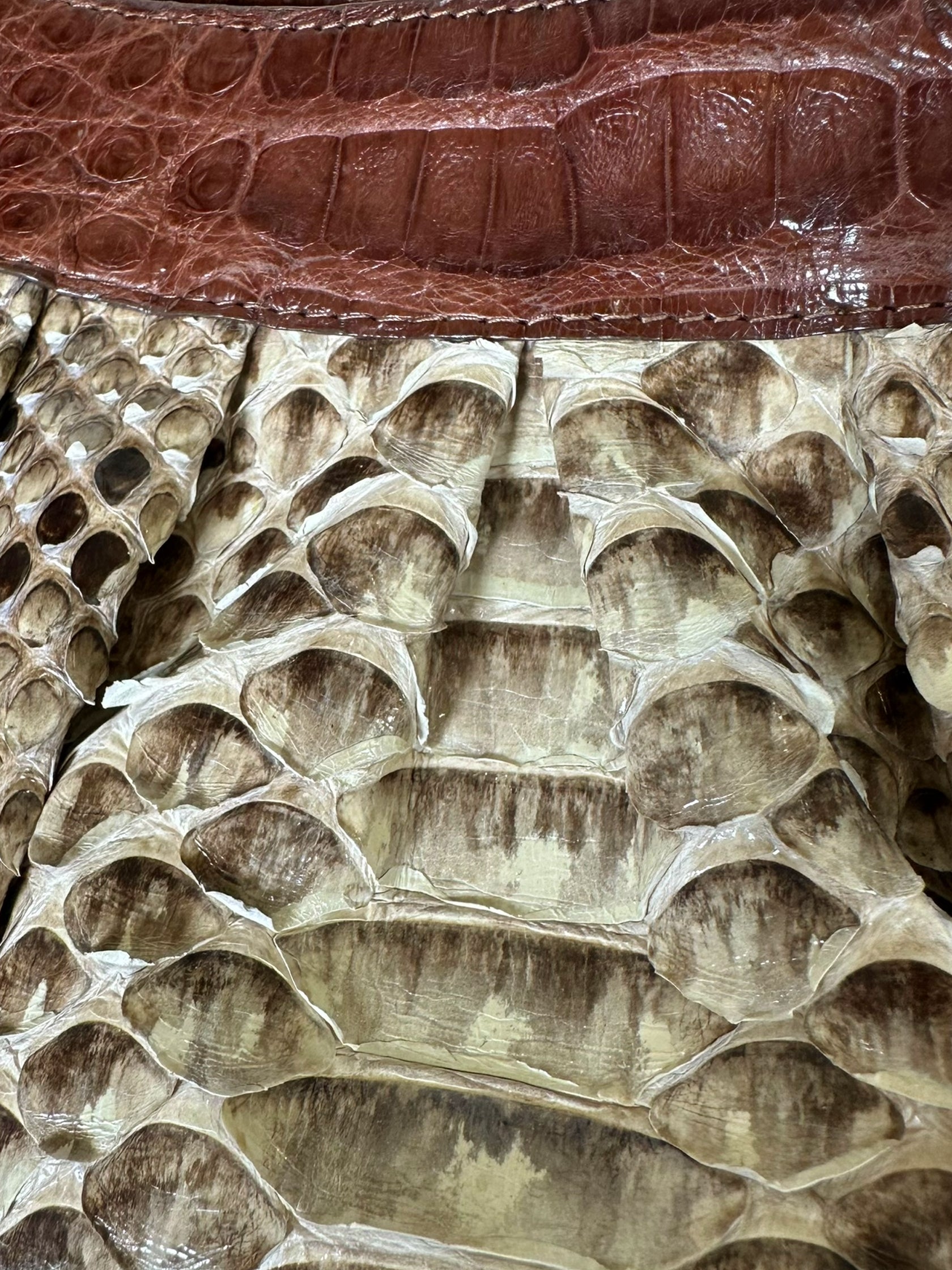 Crocodile and Python Fringe Bag