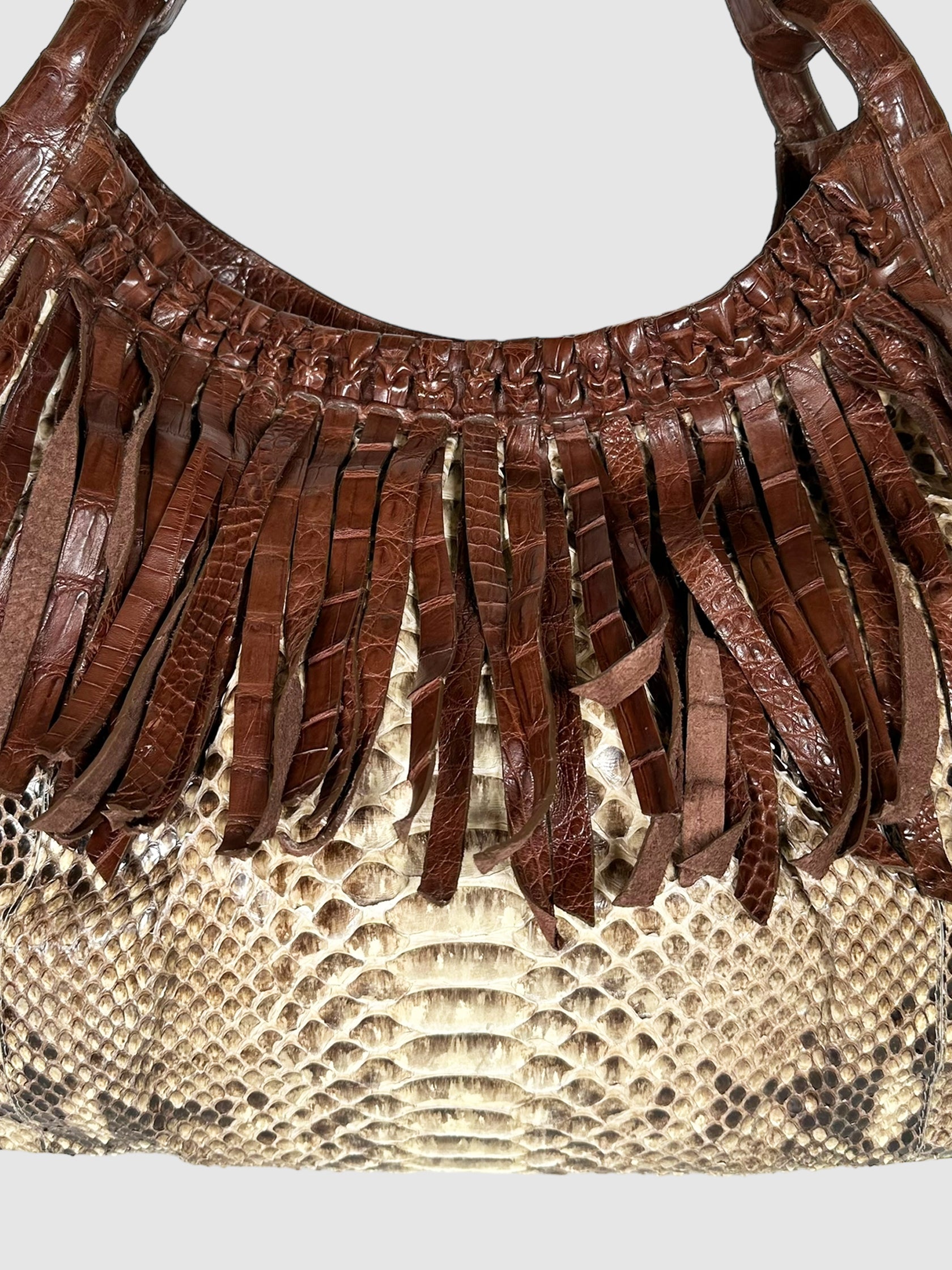 Crocodile and Python Fringe Bag