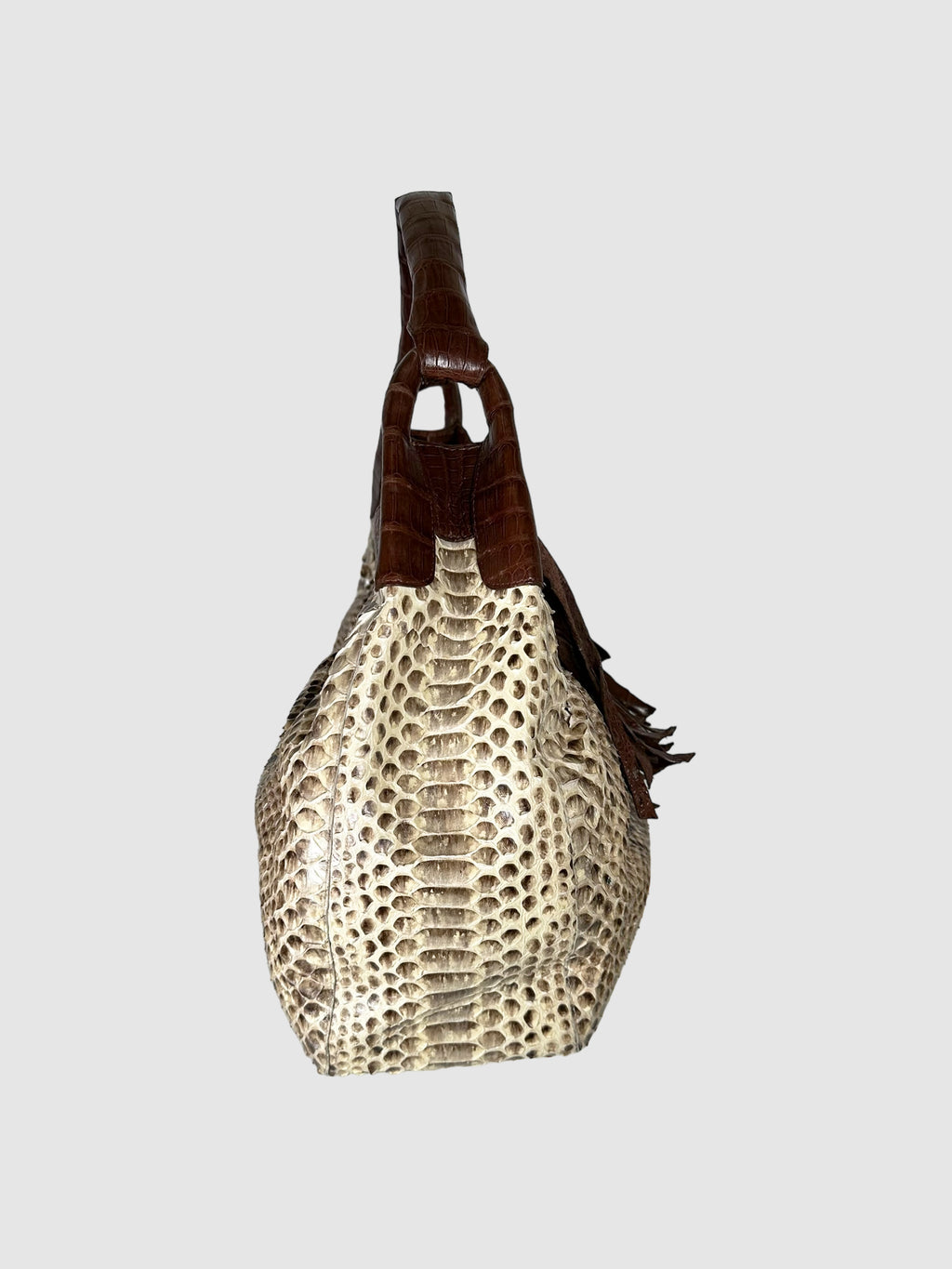 Crocodile and Python Fringe Bag