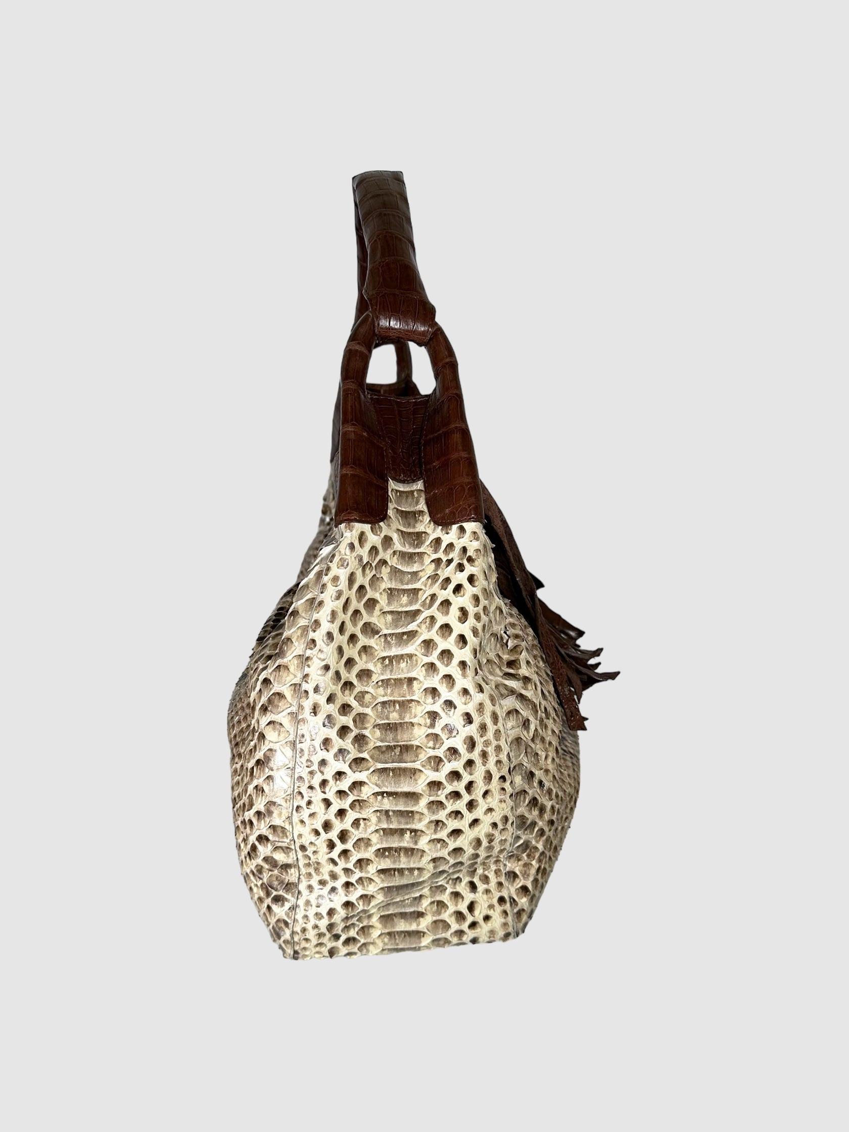 Crocodile and Python Fringe Bag