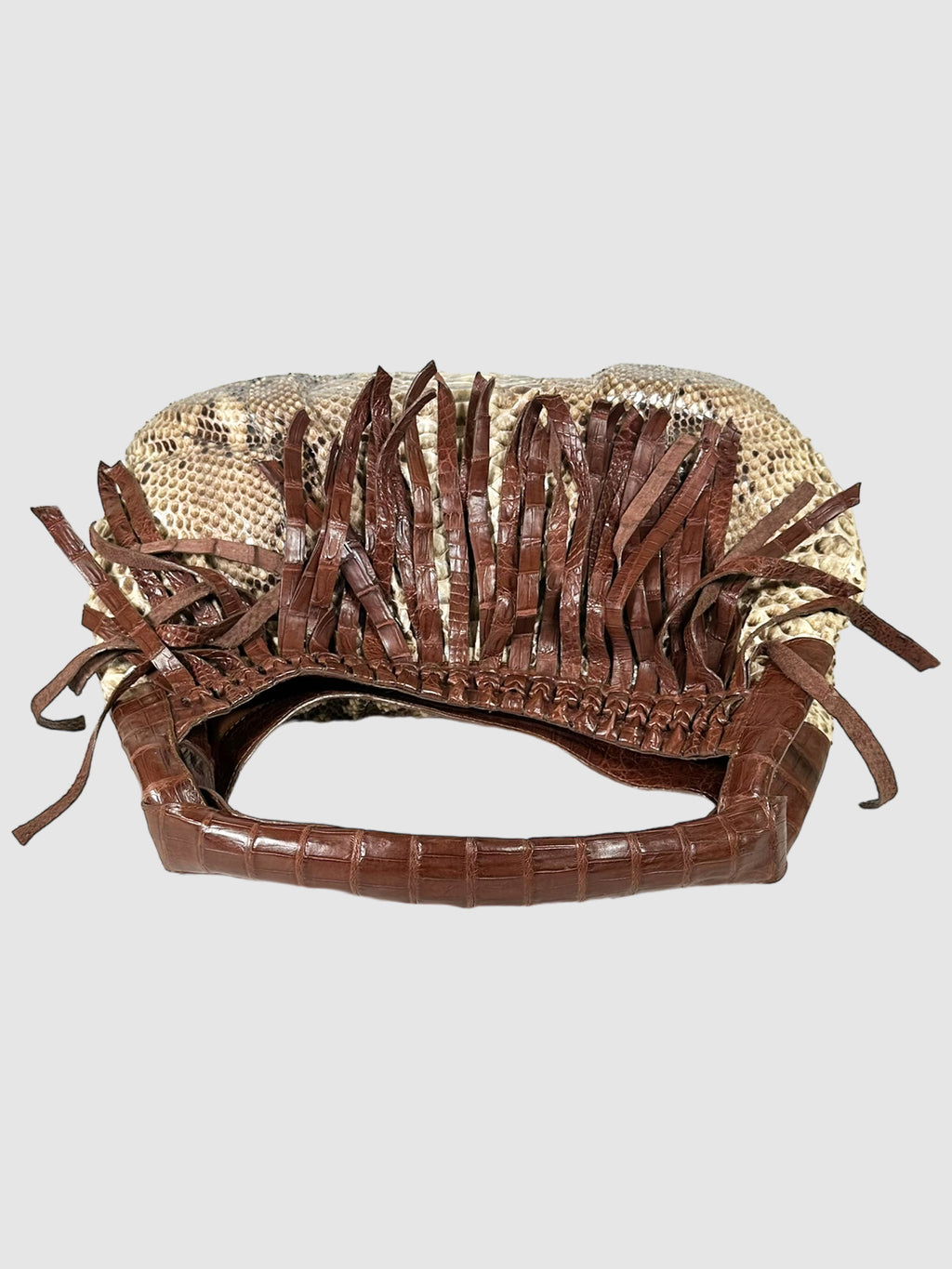 Crocodile and Python Fringe Bag