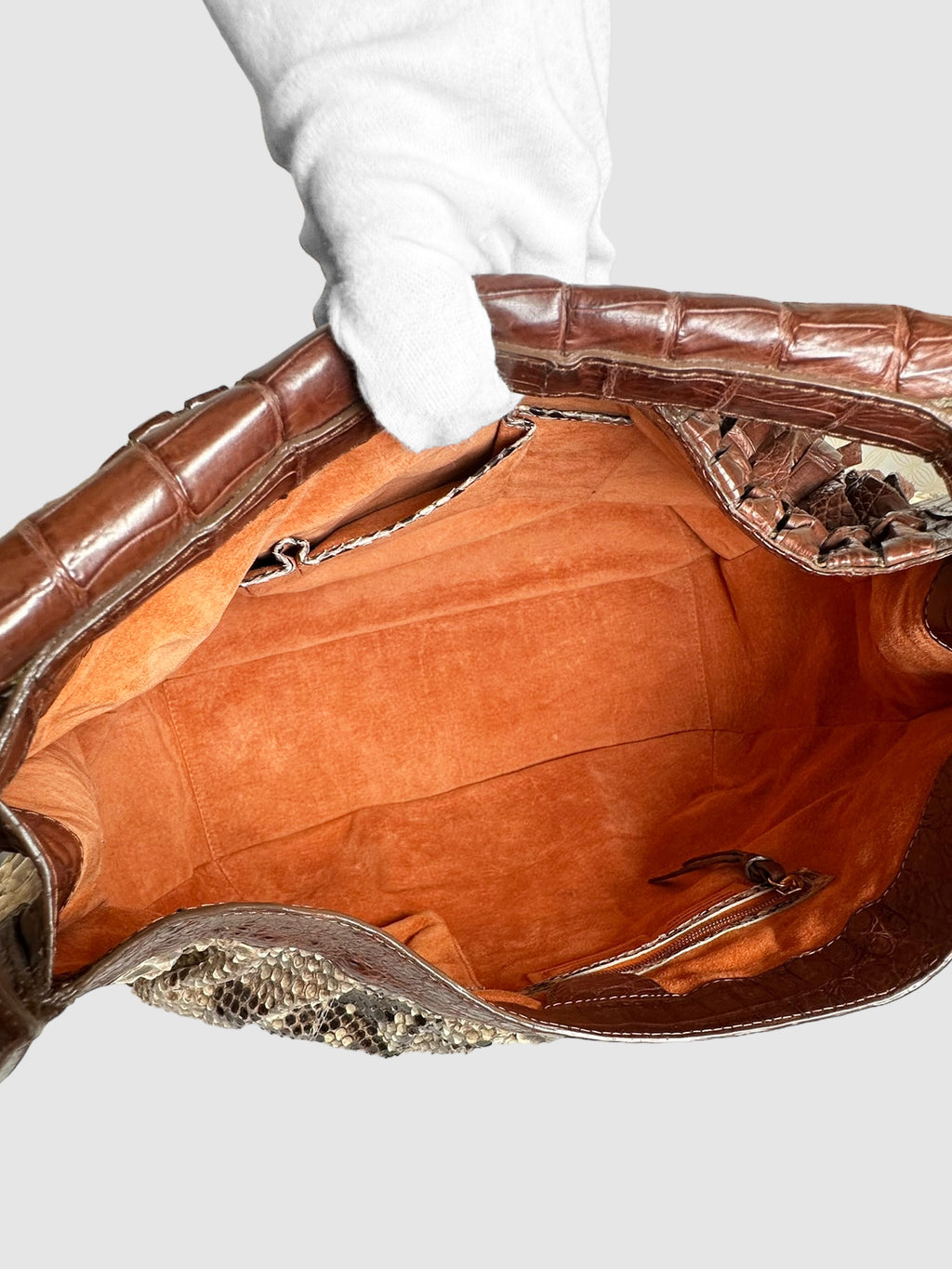 Crocodile and Python Fringe Bag